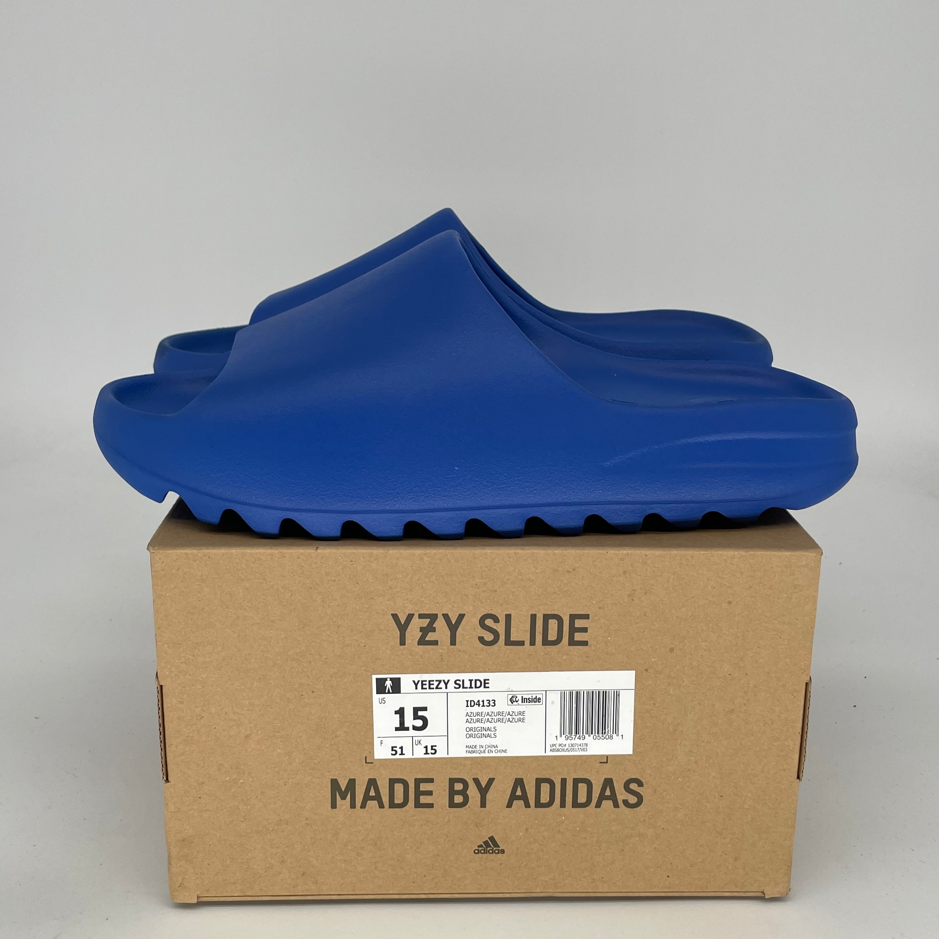 Adidas Yeezy Slide Azure - Size 15 Men's Comfortable Slide Sandals | Perfect for Beach, Pool, and Casual Wear (ID4133)