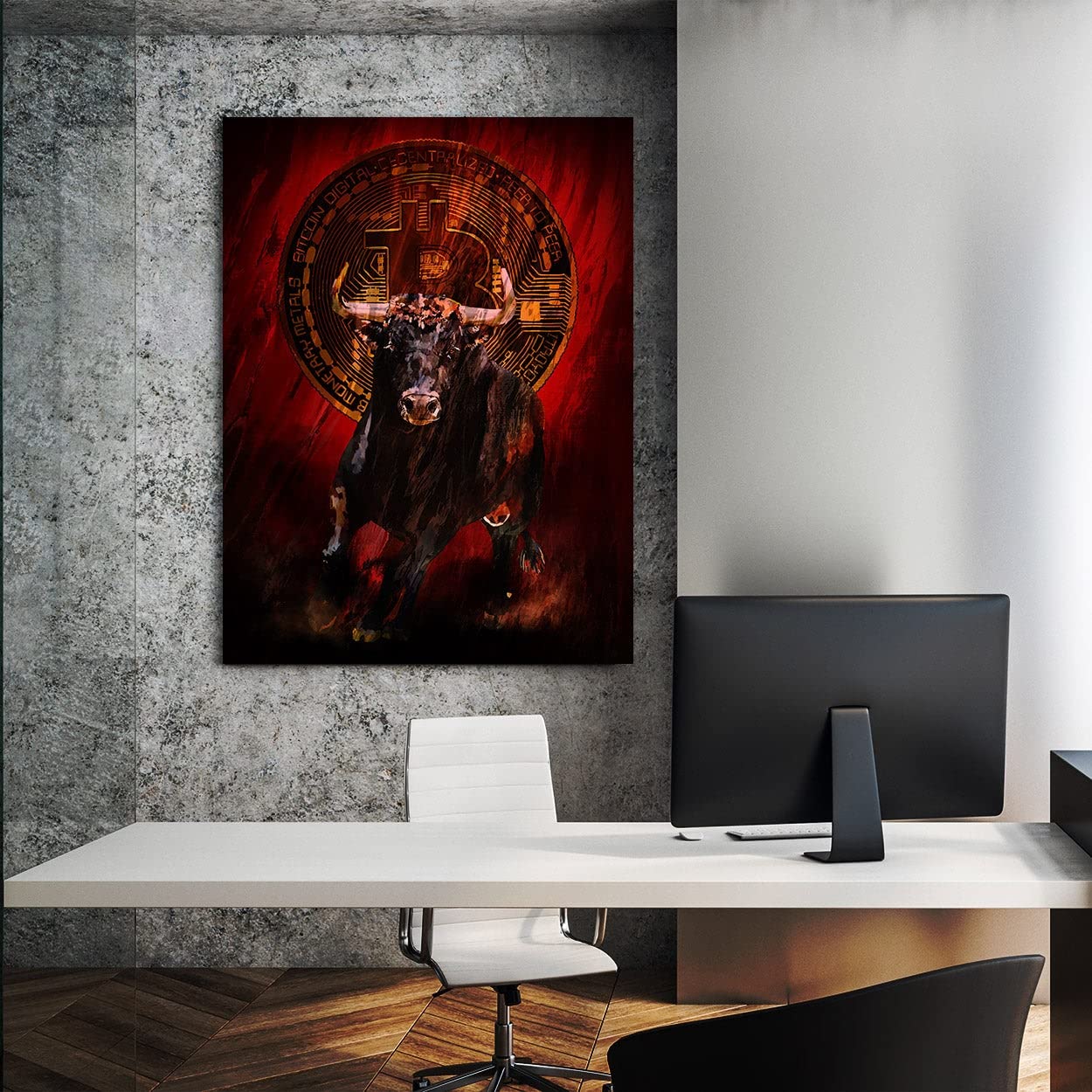 Crypto Canvas Wall Art - Bitcoin & Blockchain Inspired Home Decor for Modern Living Rooms & Offices | Unique Digital Currency Themed Artwork