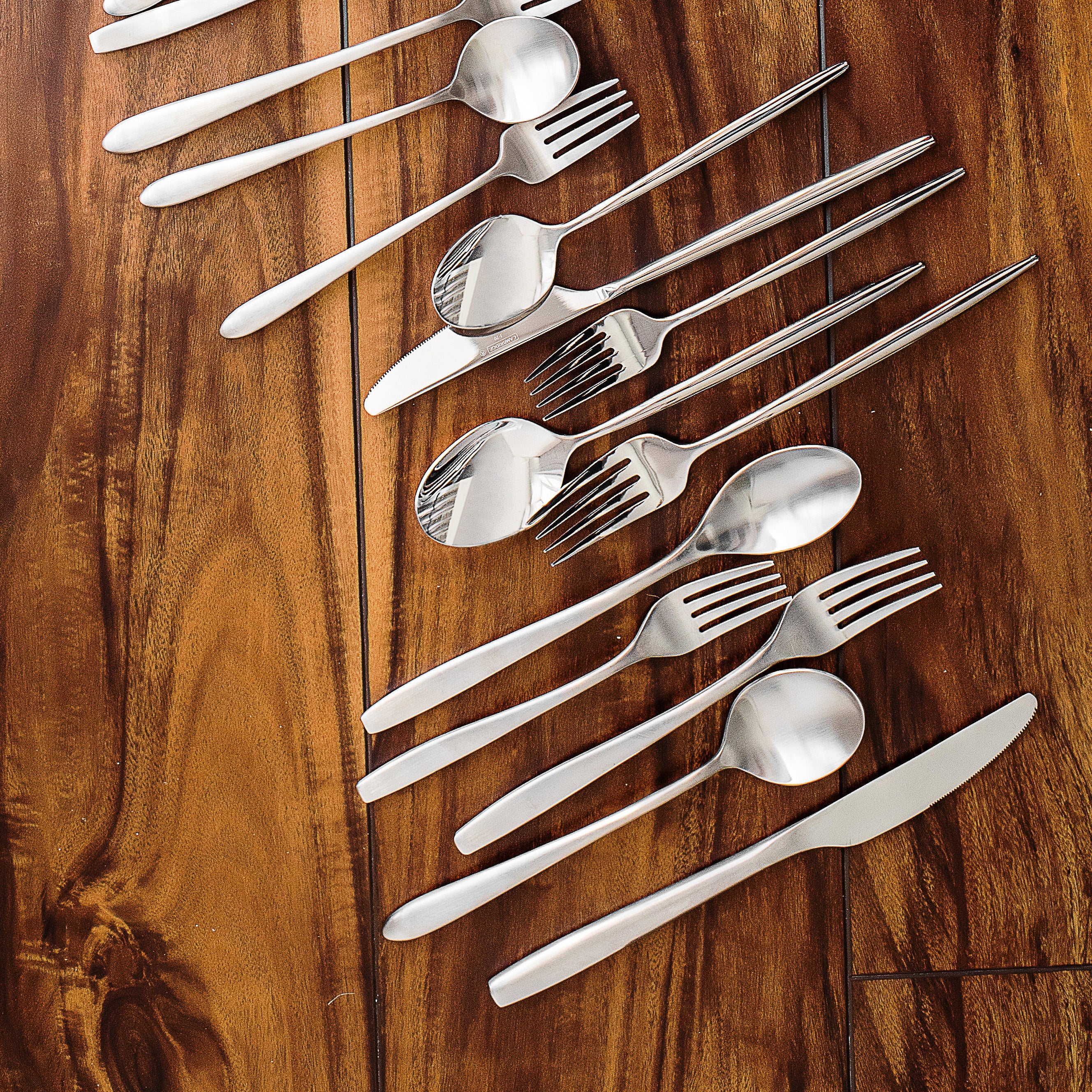 Averie 20-Piece Satin Flatware Set - Stainless Steel Silverware for Everyday Dining, Dinner Parties & Special Occasions