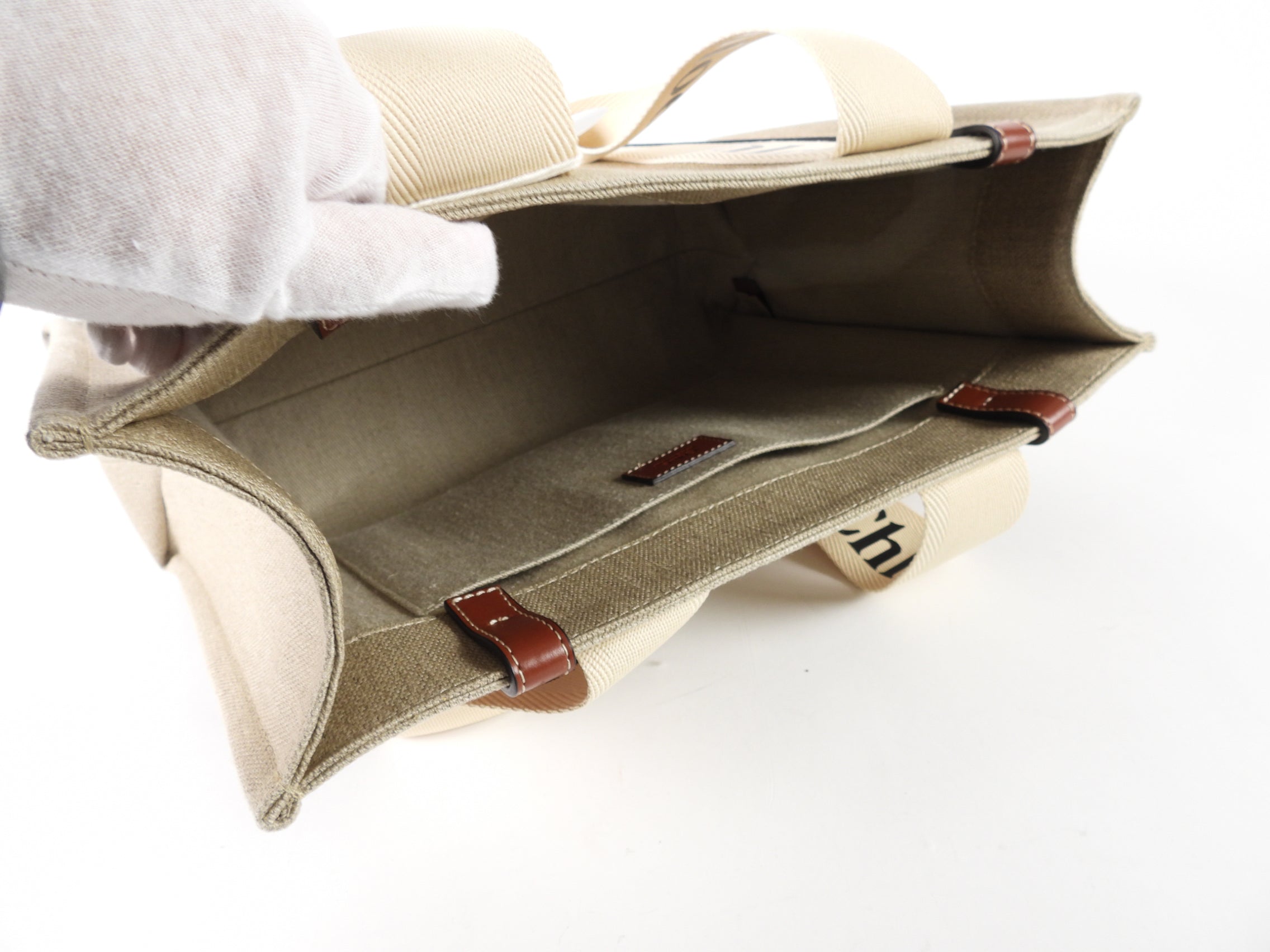 Chloe Medium Woody Canvas Tote Bag with Logo - Stylish & Spacious Handbag for Women, Perfect for Work, Travel & Everyday Use