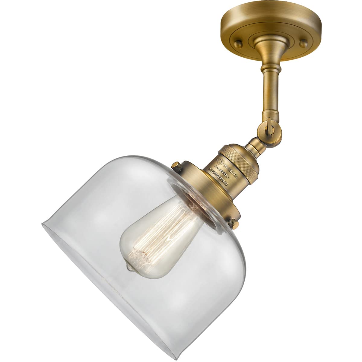 Innovations INNO203-BB-G72-LED Brass LED Wall Sconce Light Fixture - Modern Dimmable Lighting for Bedroom, Hallway & Living Room Decor