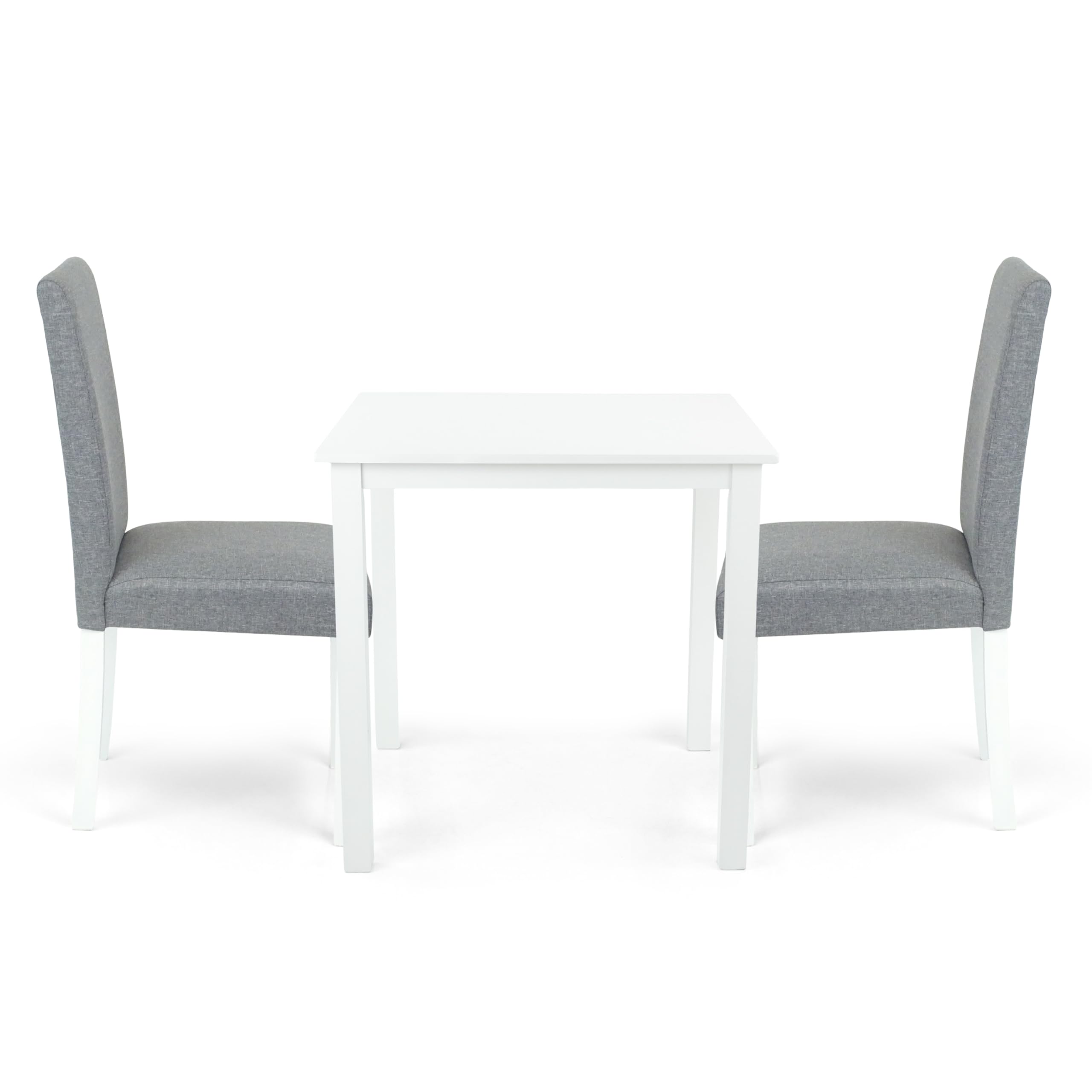 Modern White Solid Wood Square Dining Table - Contemporary Kitchen Table for Small Spaces, Breakfast Nook & Apartment Dining | Durable & Stylish Home Furniture