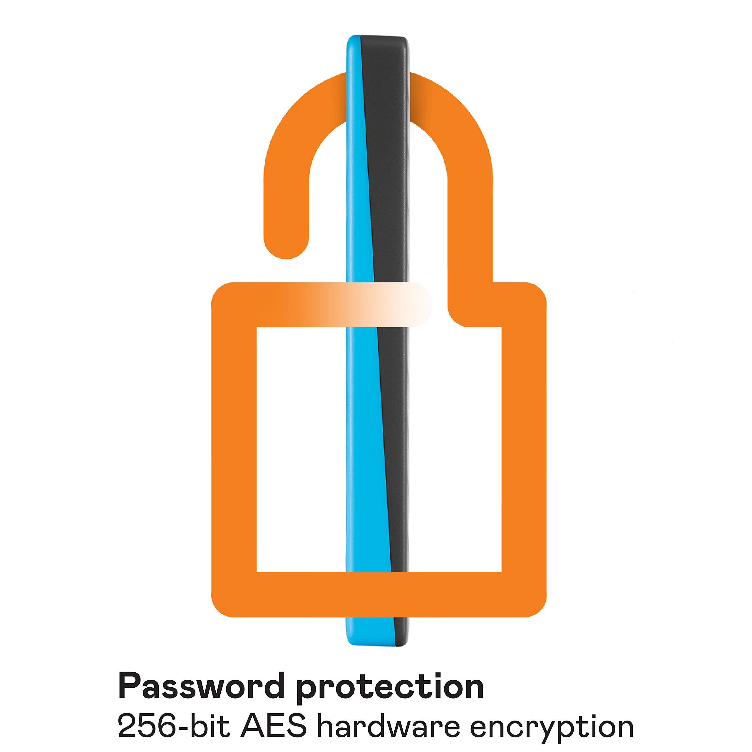 WD 2TB My Passport Portable External Hard Drive - USB 3.1/3.0 Compatible, Password Protection & Ransomware Defense, Backup Software Included (Blue) - Perfect for Data Storage, Travel & PC/Mac Backup