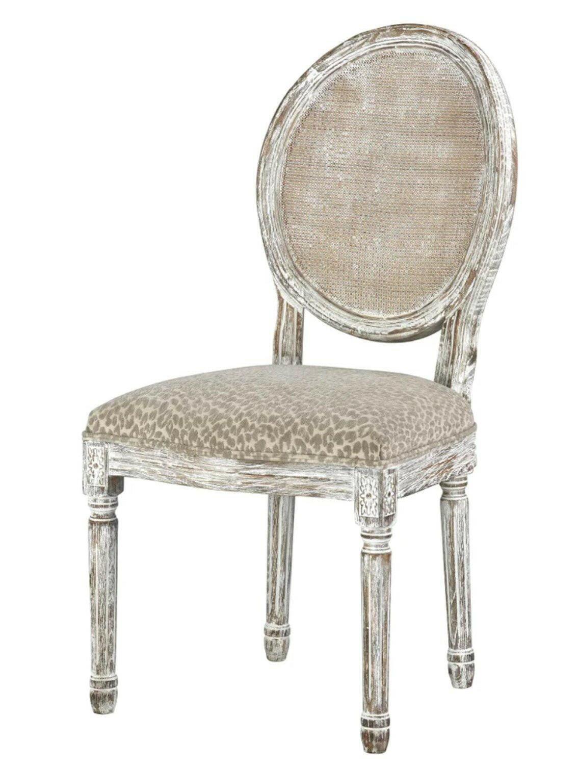 Maxwell Snow Leopard Print Dining Chair 52519 MSL - Modern Animal Print Accent Chair for Dining Room, Kitchen, or Home Office Decor