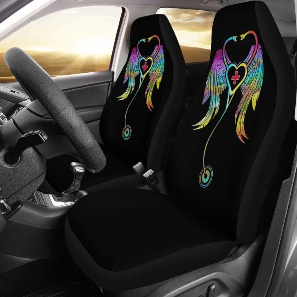 Artistic Nurse Symbol Love Car Seat Covers - Perfect Gift for Healthcare Workers & Nurses - Ideal for Cars, Trucks & SUVs - Great for Daily Commute, Road Trips & Hospital Parking