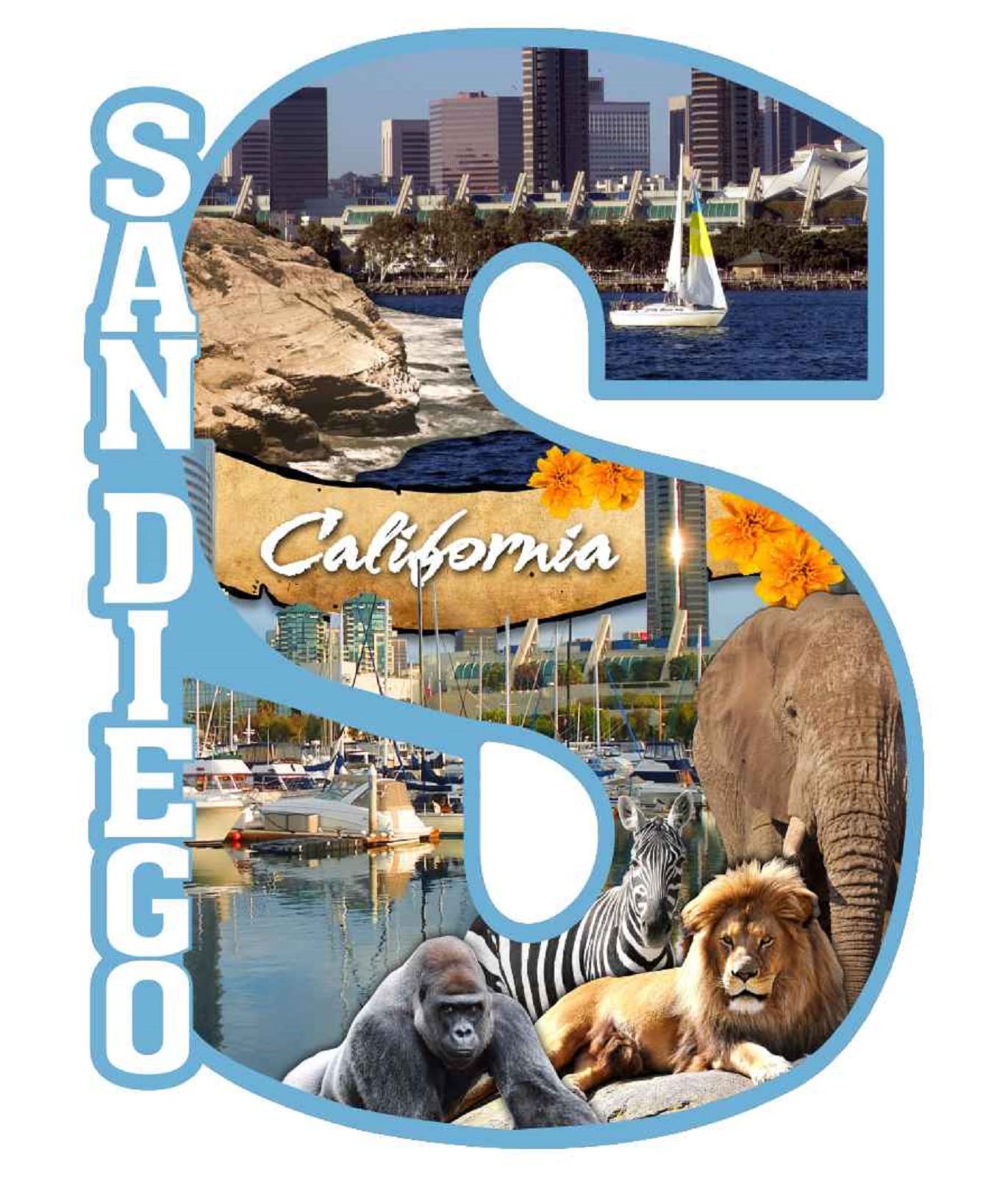 San Diego California Capitol Souvenir Collage Fridge Magnet - Perfect for Collectors, Travel Gifts & Home Decor