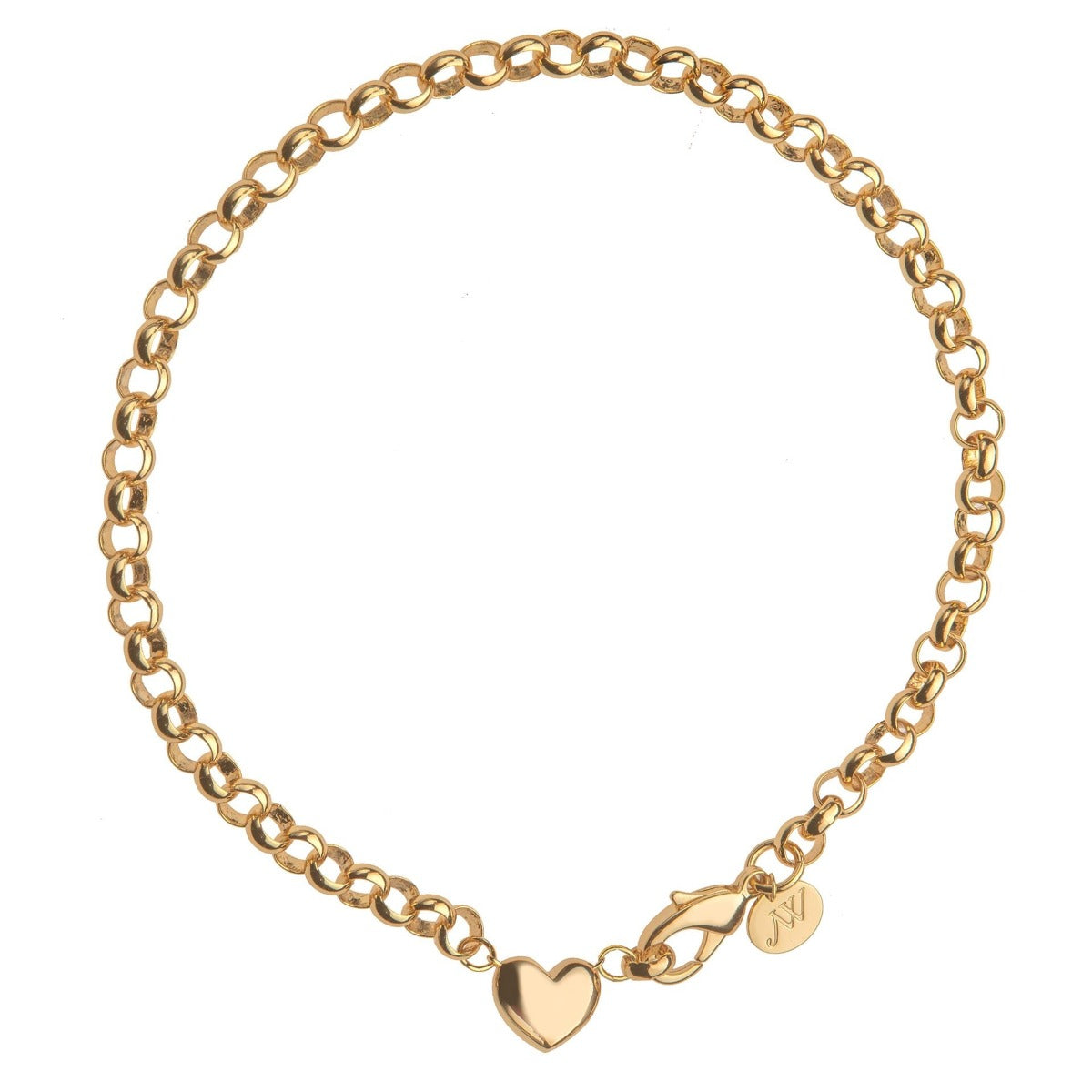 Jane Win A Little Bit of LOVE Rolo Chain Necklace - Dainty Gold Plated Jewelry for Women - Perfect for Valentine's Day, Anniversary & Everyday Wear