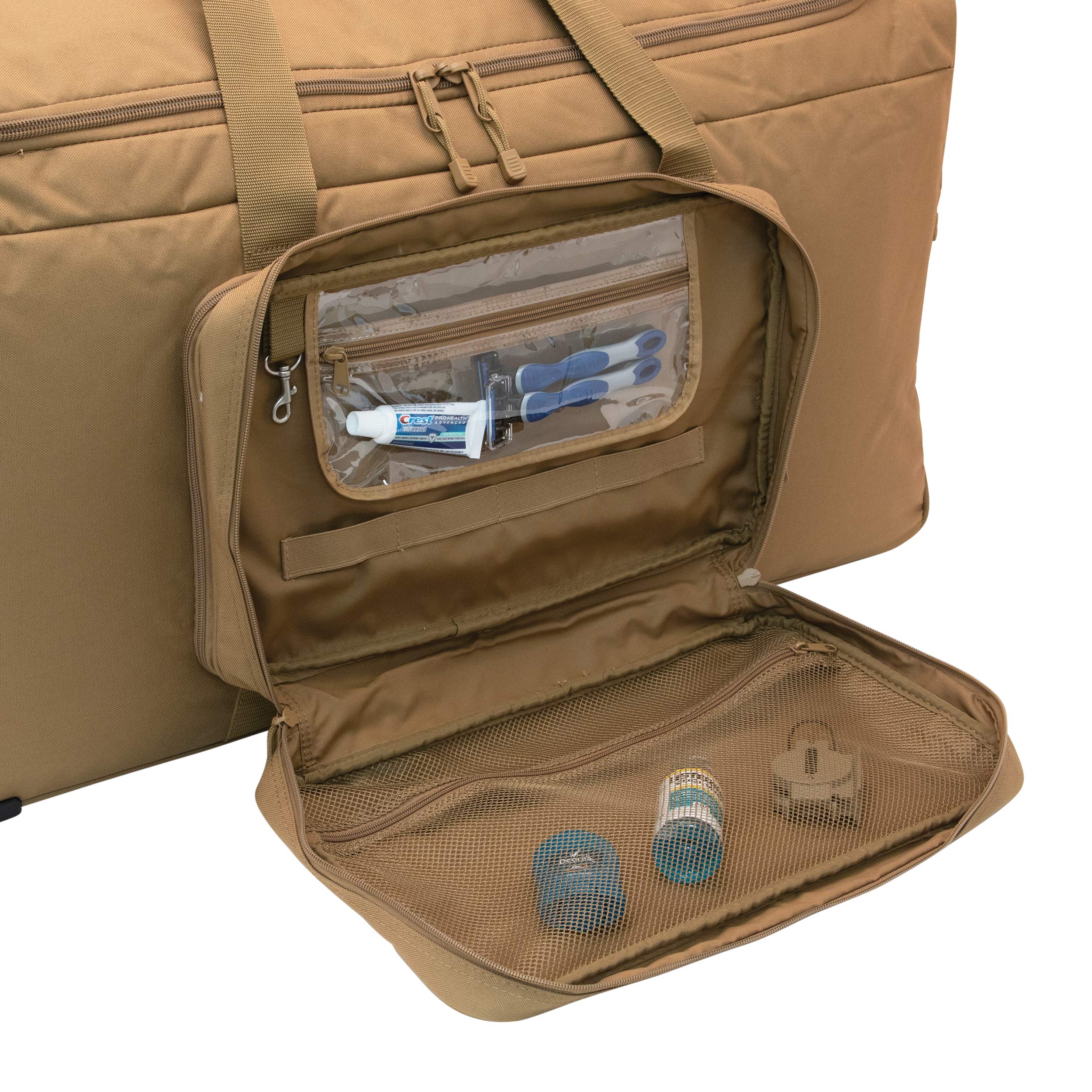 Mercury Tactical Gear Monster™ Rolling Duffle Bag - Heavy Duty Wheeled Travel Duffel for Men & Women (Coyote) - Perfect for Military Deployment, Gym Gear & Airplane Luggage