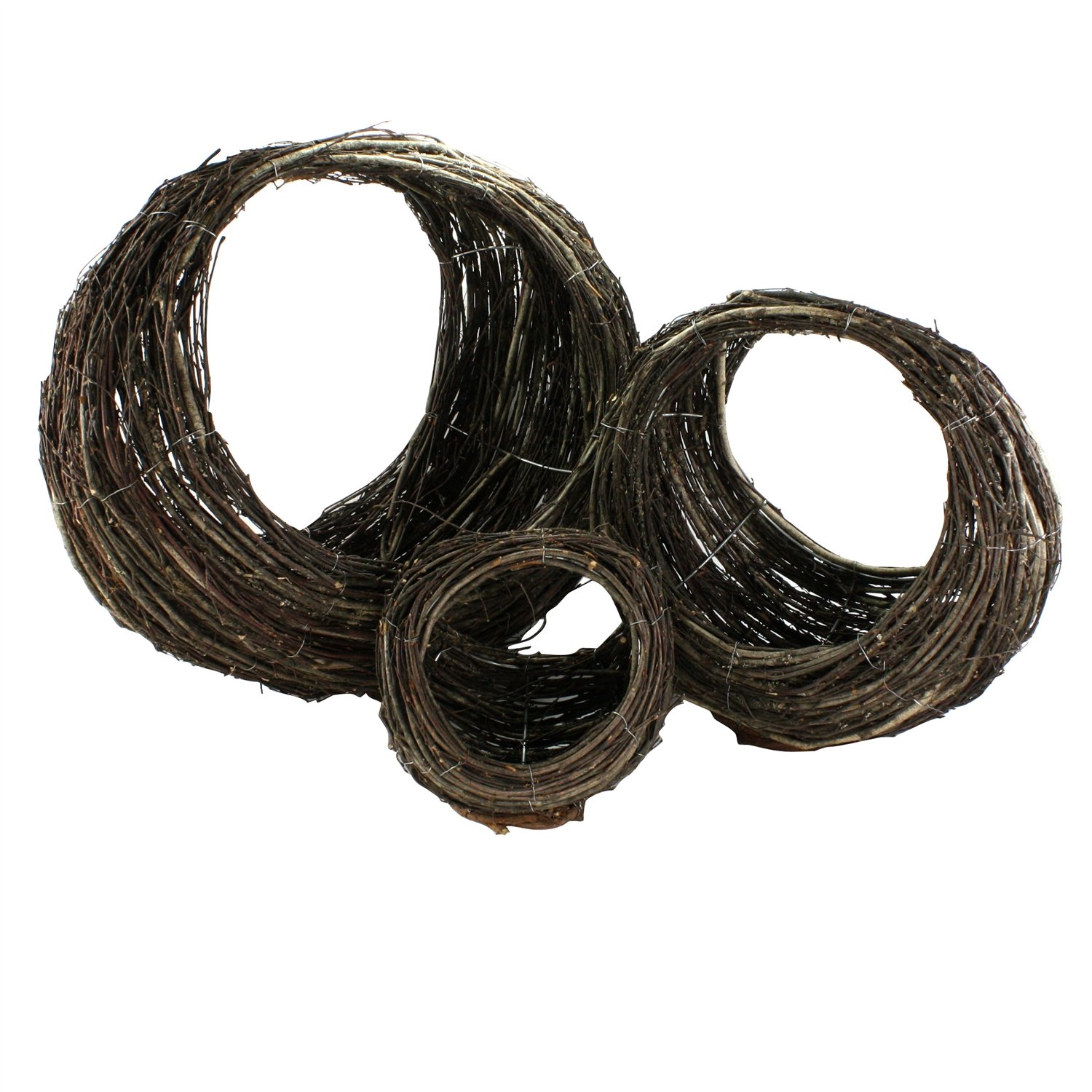 Willow Ellipse Baskets Set of 3 - Handwoven Natural Storage Baskets for Home Organization, Laundry, Toys & Decor | Perfect for Living Room, Bedroom & Nursery