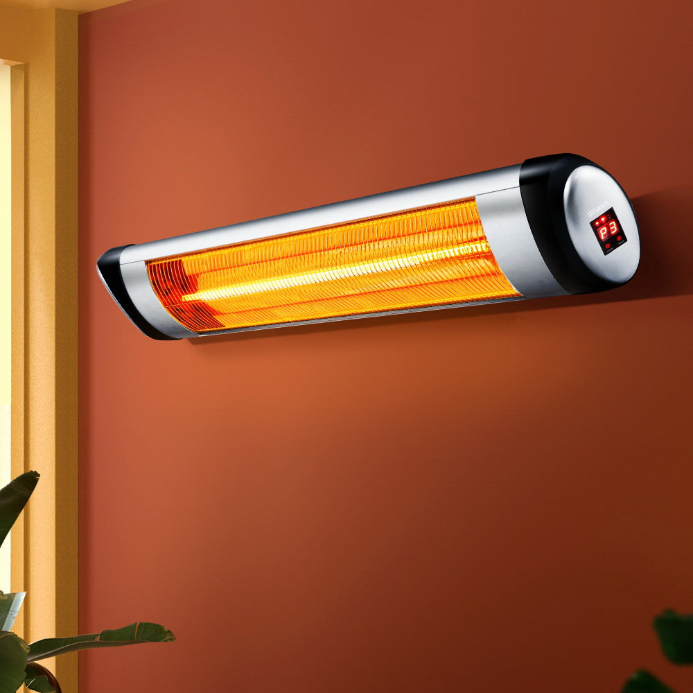 Devanti 1500W Electric Strip Heater - Fast Heating Space Heater for Home, Office & Garage - Energy Efficient Radiant Heat with Adjustable Thermostat - Perfect for Winter, Basements & Workspaces