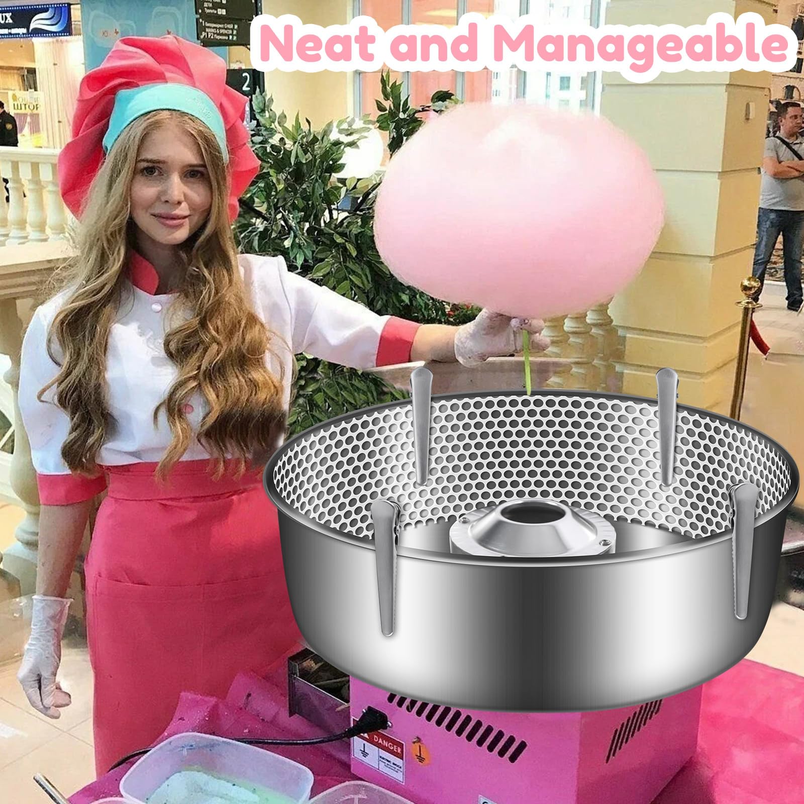 3-Piece Cotton Candy Mesh & Clip Stabilizer Kit - 12 Reusable Clips for Cotton Candy Machines | Candy Making Supplies for Parties, Carnivals & Home Use