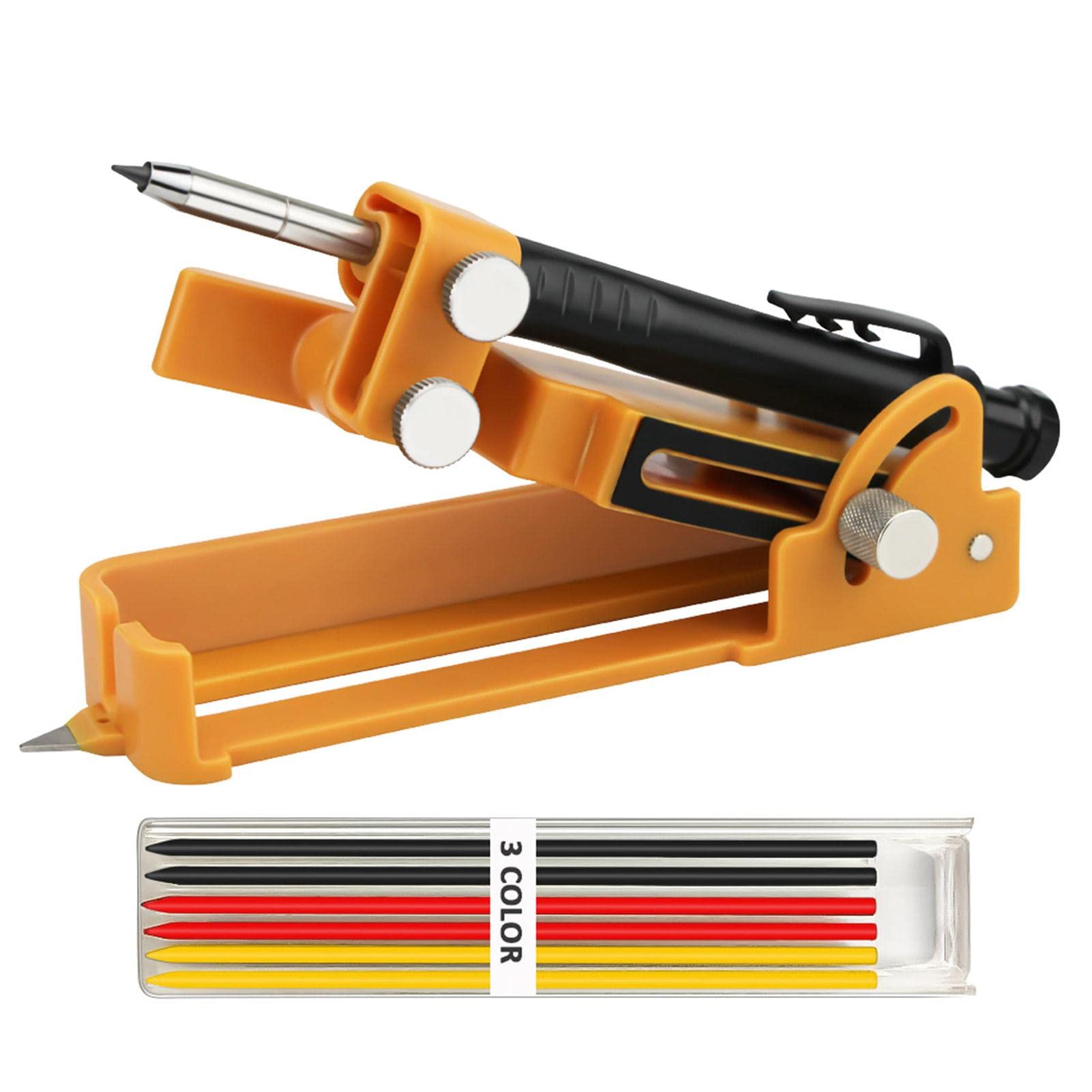 Multifunctional Marking Tool - Carpenter Pencil, DIY Woodworking Marker, Construction Pen for Accurate Measuring & Layout (Yellow) - Perfect for Woodworking, Construction, and DIY Projects