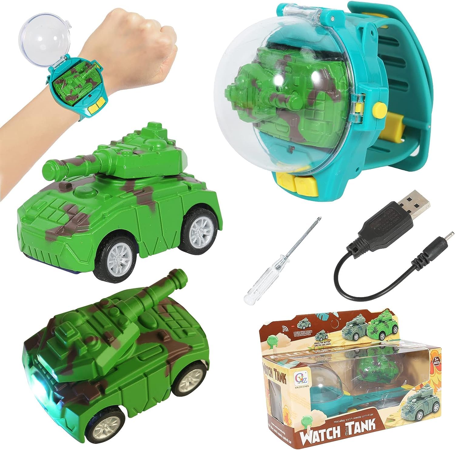 Bestie Toys Mini Remote Control Watch - 2.4GHz Wrist Racing Dinosaur Car Toy for Kids Boys Girls (Mr.Bean Style) | Fun Birthday Gift for Children | Perfect for Indoor Play, Party Favors & STEM Learning