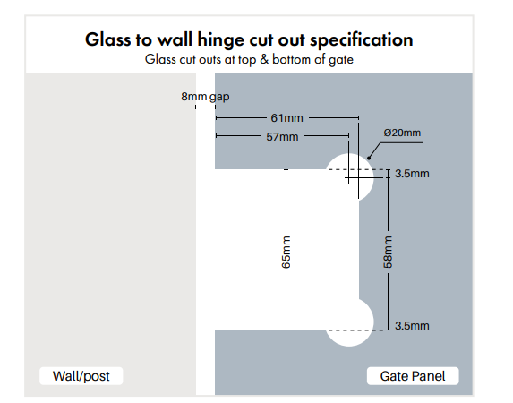 Polaris 125 Soft Close Glass to Wall Hinge - White Pool Fence Hinge for Safety & Smooth Operation | Perfect for Swimming Pool Enclosures, Glass Partitions & Safety Barriers
