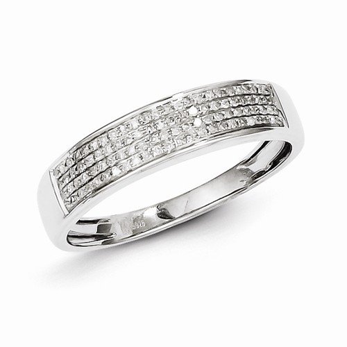 925 Sterling Silver Men's Diamond Wedding Band Ring - 1/5 Carat (2mm Width) - Perfect for Engagement, Anniversary & Everyday Wear