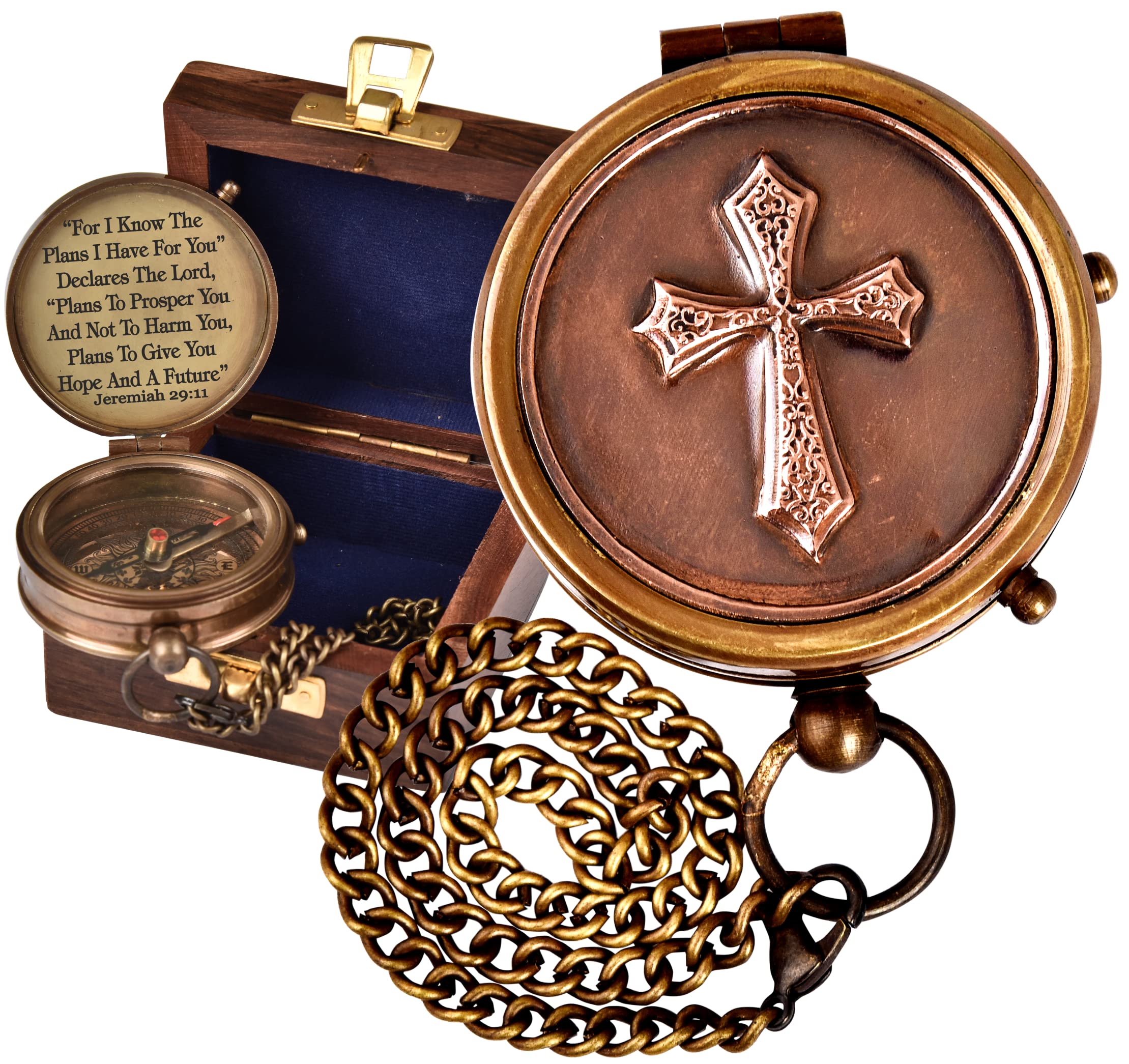 Religious Compass Gifts for Baptism, Confirmation, Easter & Christian Celebrations - Perfect Catholic Gifts for Men, Teens, Graduation & Birthday Presents - Ideal for Church Events, Spiritual Journeys & Inspirational Moments