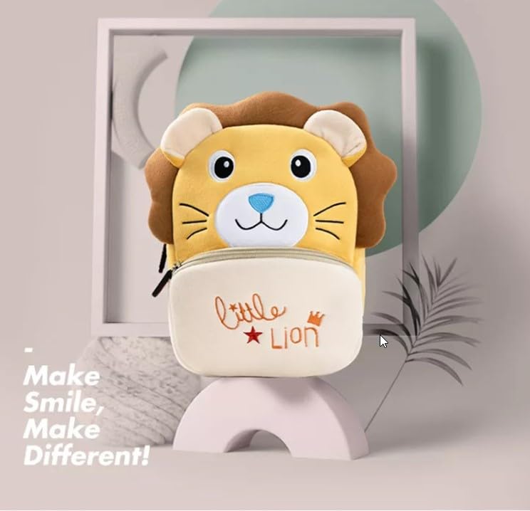 DZert Kids School Backpack - Soft Plush Cartoon Animal Backpack with Velvet Finish | Cute Bookbag for Boys & Girls | Perfect for School, Travel & Daycare Use