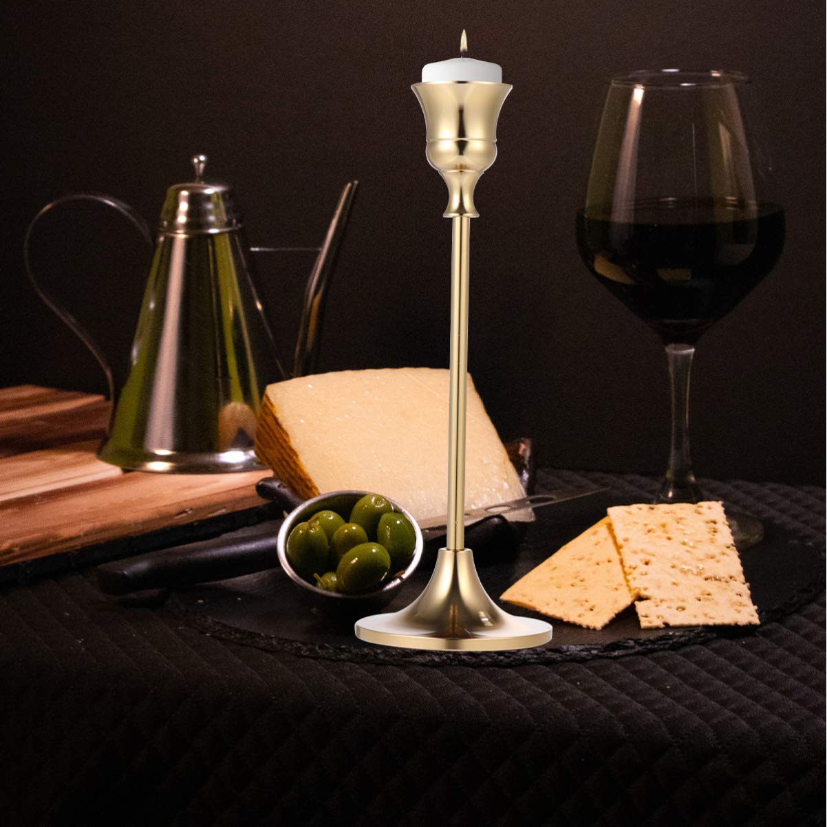 VOSAREA Decorative Iron Metal Taper Candle Holder Stand - Elegant Desktop Table Centerpiece for Wedding, Halloween, Christmas & Home Decor - Perfect for Romantic Dinners, Holiday Parties & Cozy Ambiance