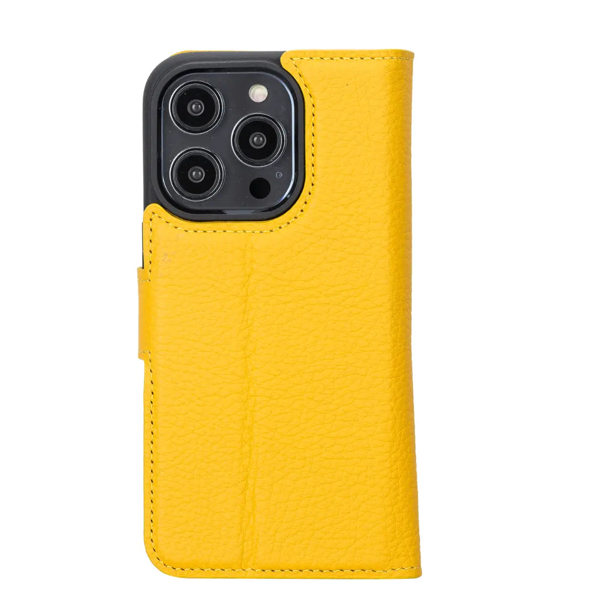 Premium Yellow Leather Wallet Case for iPhone 14 Pro - Slim Protective Cover with Card Slots | Perfect for Everyday Use, Travel & Business Meetings