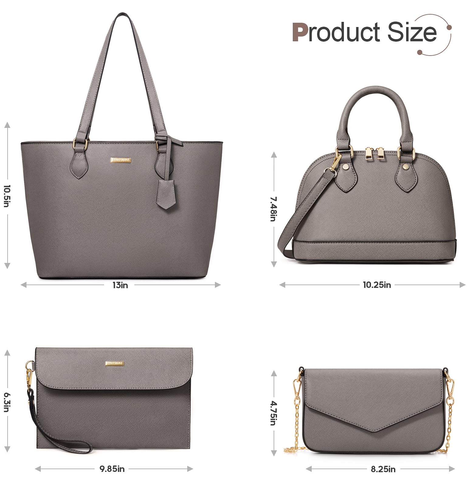 4PCS Women's Fashion Handbags Set - Tote, Shoulder, Crossbody & Wallet - Valentine's Day Gift for Women & Girls - Perfect for Work, Travel & Daily Use
