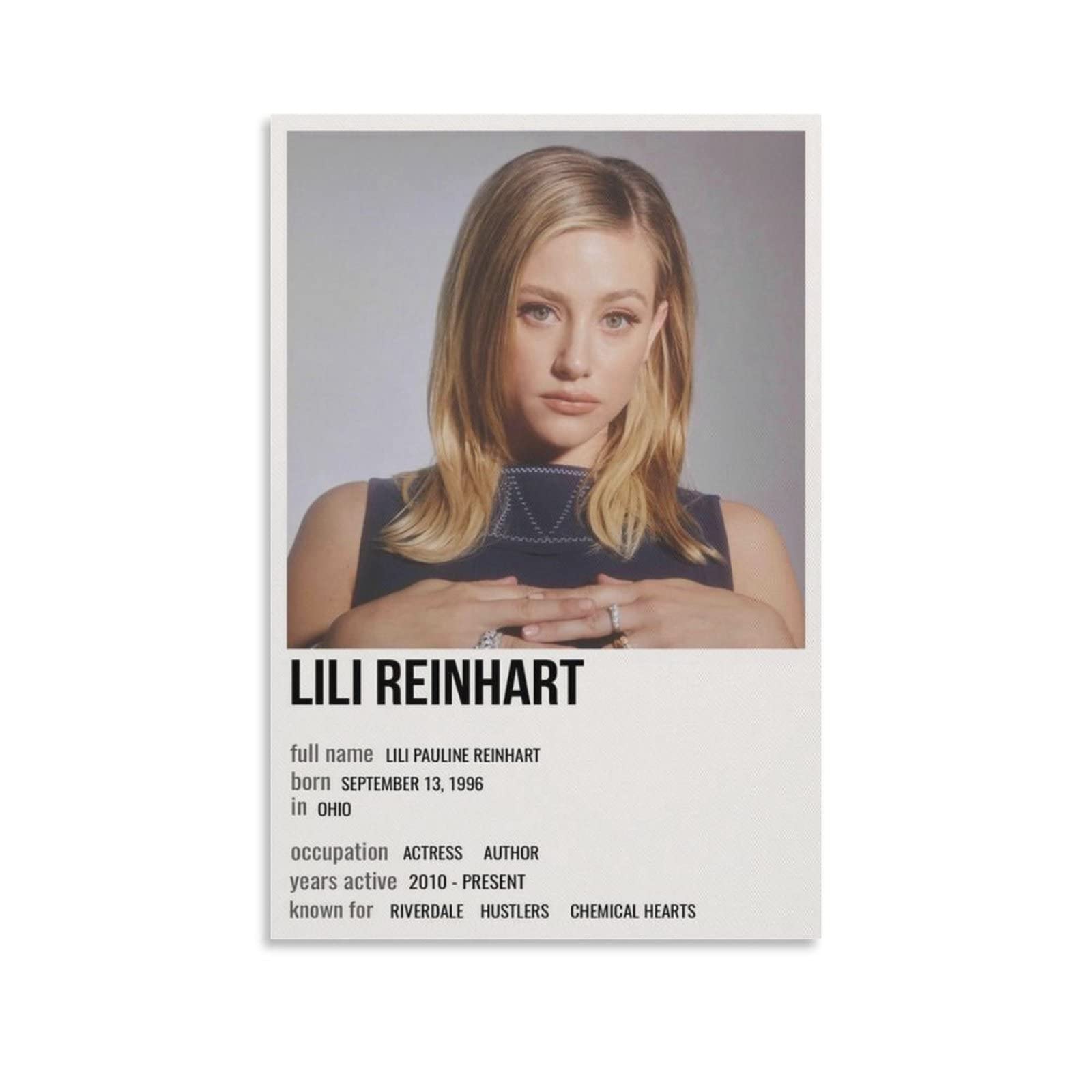 BY Lili Reinhart Canvas Wall Art Poster - 24x36inch (60x90cm) Unframed Modern Home Decor for Bedroom, Living Room, Office - Perfect Gift for Sports & Landscape Lovers - Ideal for Wall Decor, Housewarming, Birthday Presents