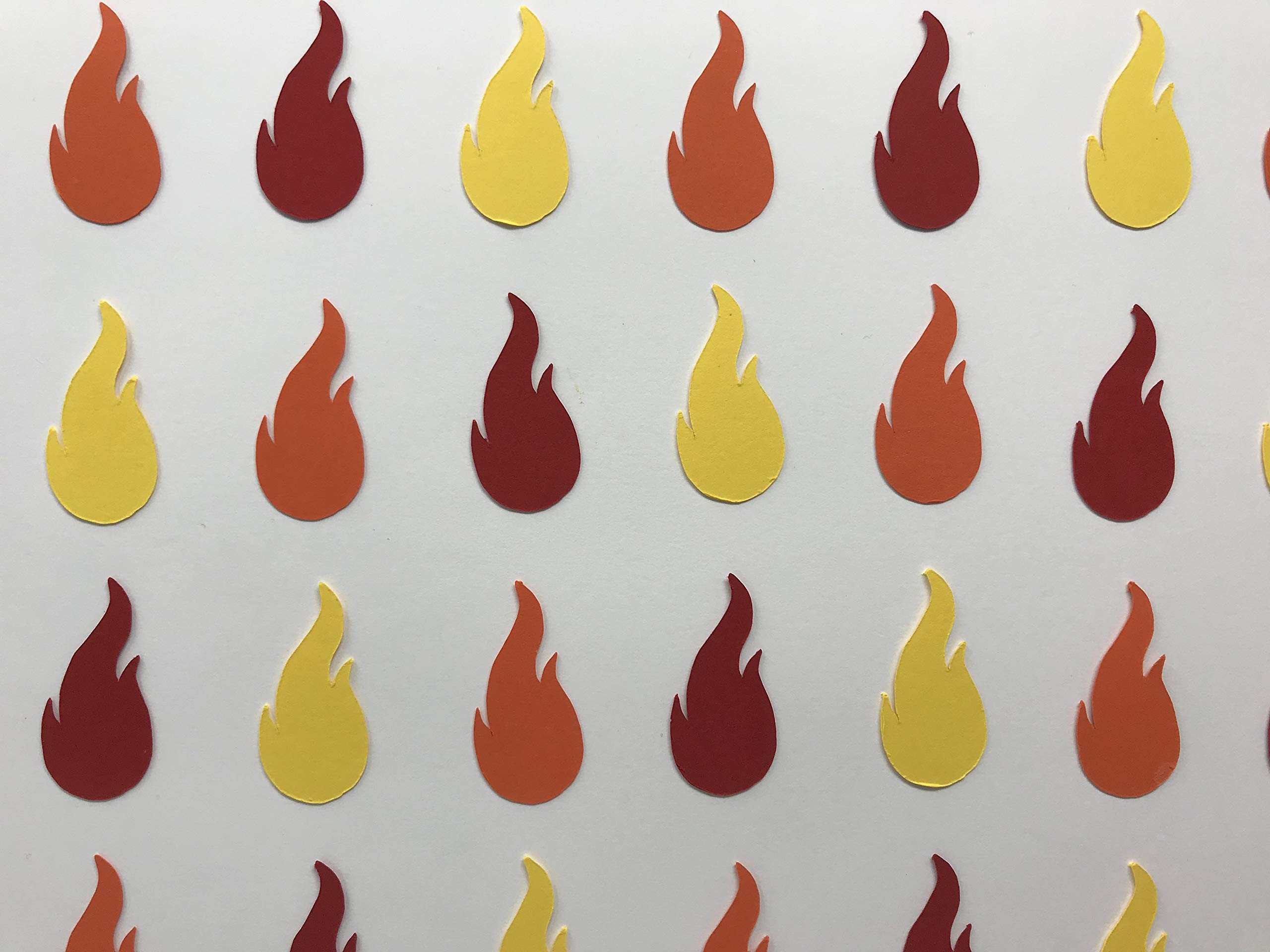Red, Orange, Yellow Flame Confetti - 300pcs Fire-Themed Party Decorations for Fireman Birthday, Halloween & Themed Events - Perfect for Cake Toppers, Table Scatters & Photo Backdrops