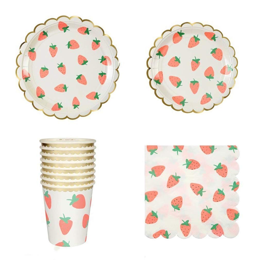 Ulalaza 32-Piece Disposable Paper Plates, Cups & Napkins Set - Eco-Friendly Party Tableware Kit for Weddings, Birthdays, Baby Showers & Events - Perfect for Home Celebrations, Picnics & Outdoor Gatherings