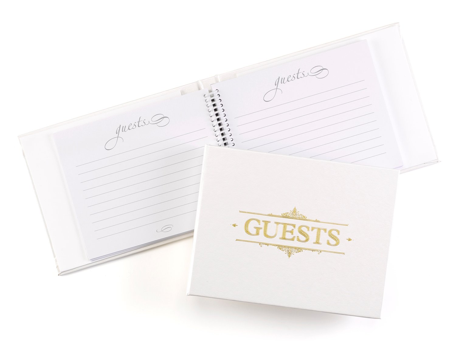Elegant Baroque Wedding Guest Book with Gold Foil Design - Perfect for Weddings, Anniversaries & Special Events