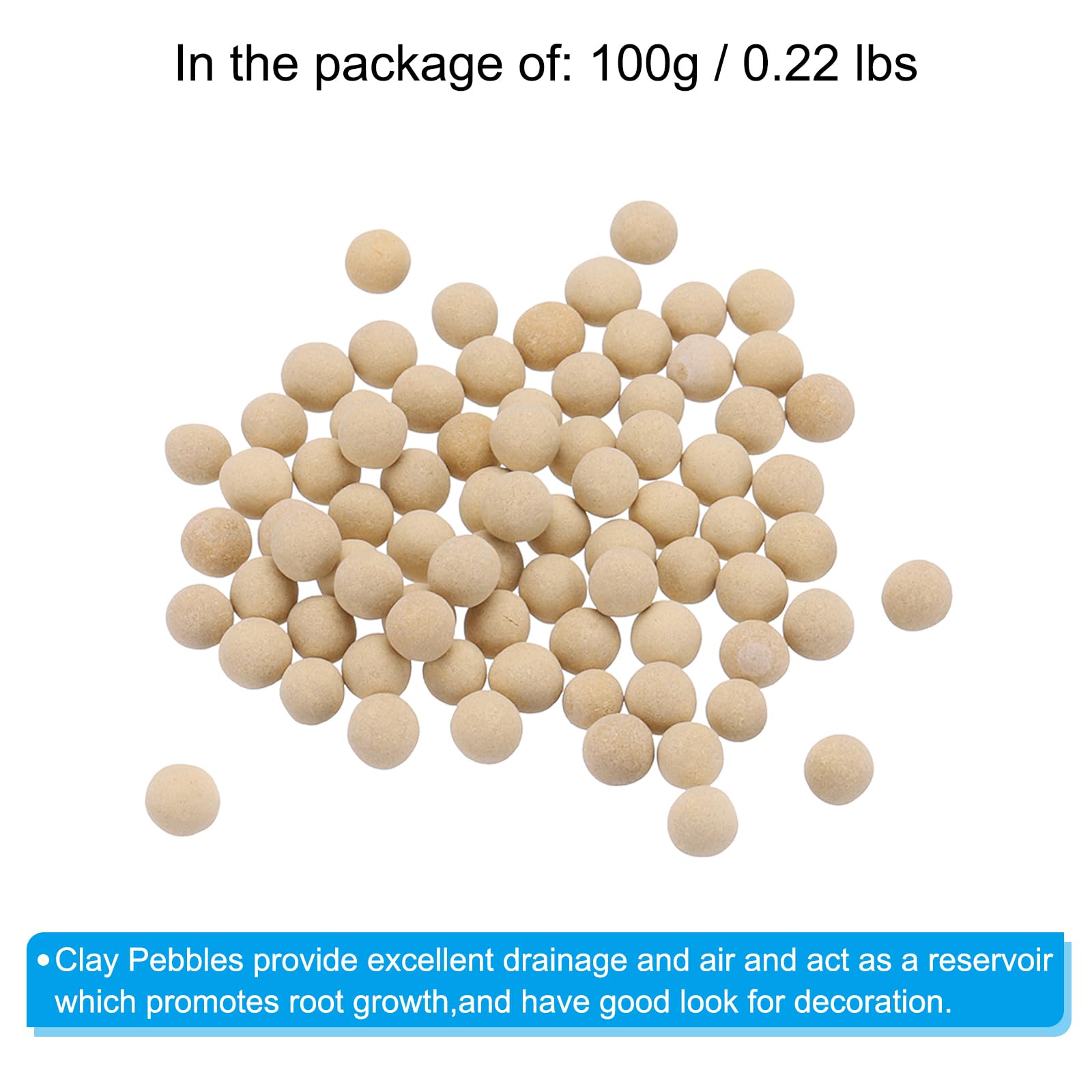 Premium Clay Pebbles 3-5mm for Hydroponics - 0.22 Lbs Lightweight Expanded Clay Balls for Hydroponic Growing, Orchid Potting, Bonsai Soil Aeration - Ideal for Indoor Gardening, Aquaponics & Decorative Vase Fillers