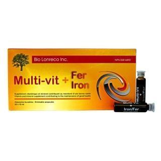 Bio lonreco Multi Vitamin + Iron Supplement Vials - 20 x 10ml for Energy Boost & Immune Support - Perfect for Daily Health Maintenance & Active Lifestyle