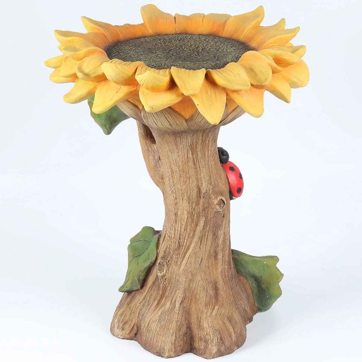 Handmade Polyresin Sunflower Bird Bath & Feeder for Outdoor - Wild Bird Feeding Station with Bowl for Garden, Lawn & Yard Decoration | Perfect for Attracting Birds & Enhancing Landscape Aesthetics