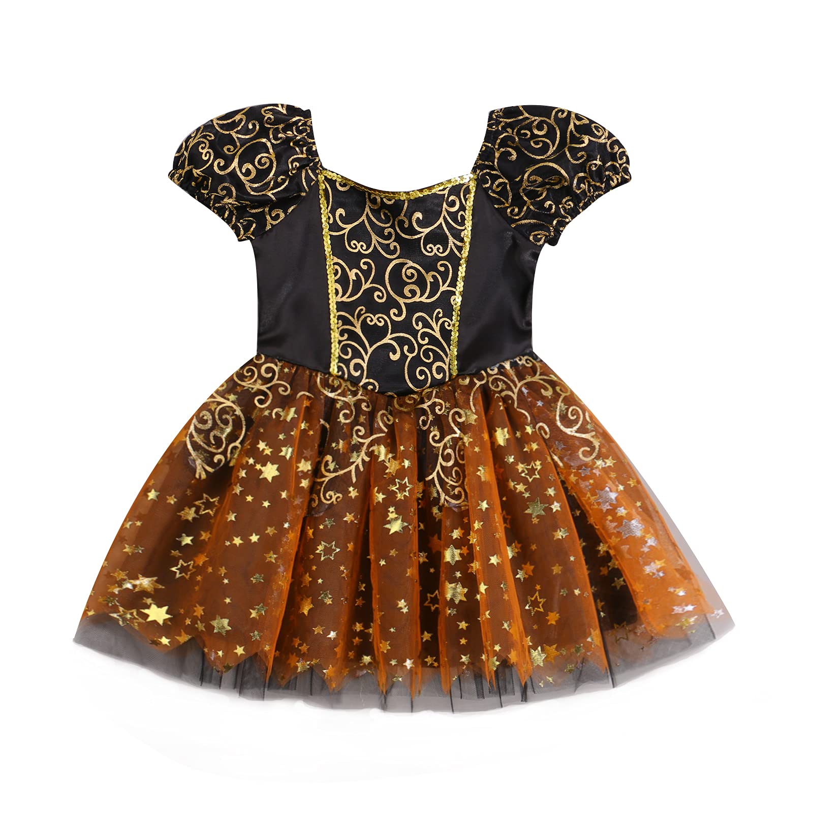 Halloween Tutu Dress for Toddler Girls - Long Sleeve Pumpkin Skirt Princess Party Tulle Dress - Perfect for Fall Festivals, Costume Parties & Photo Shoots