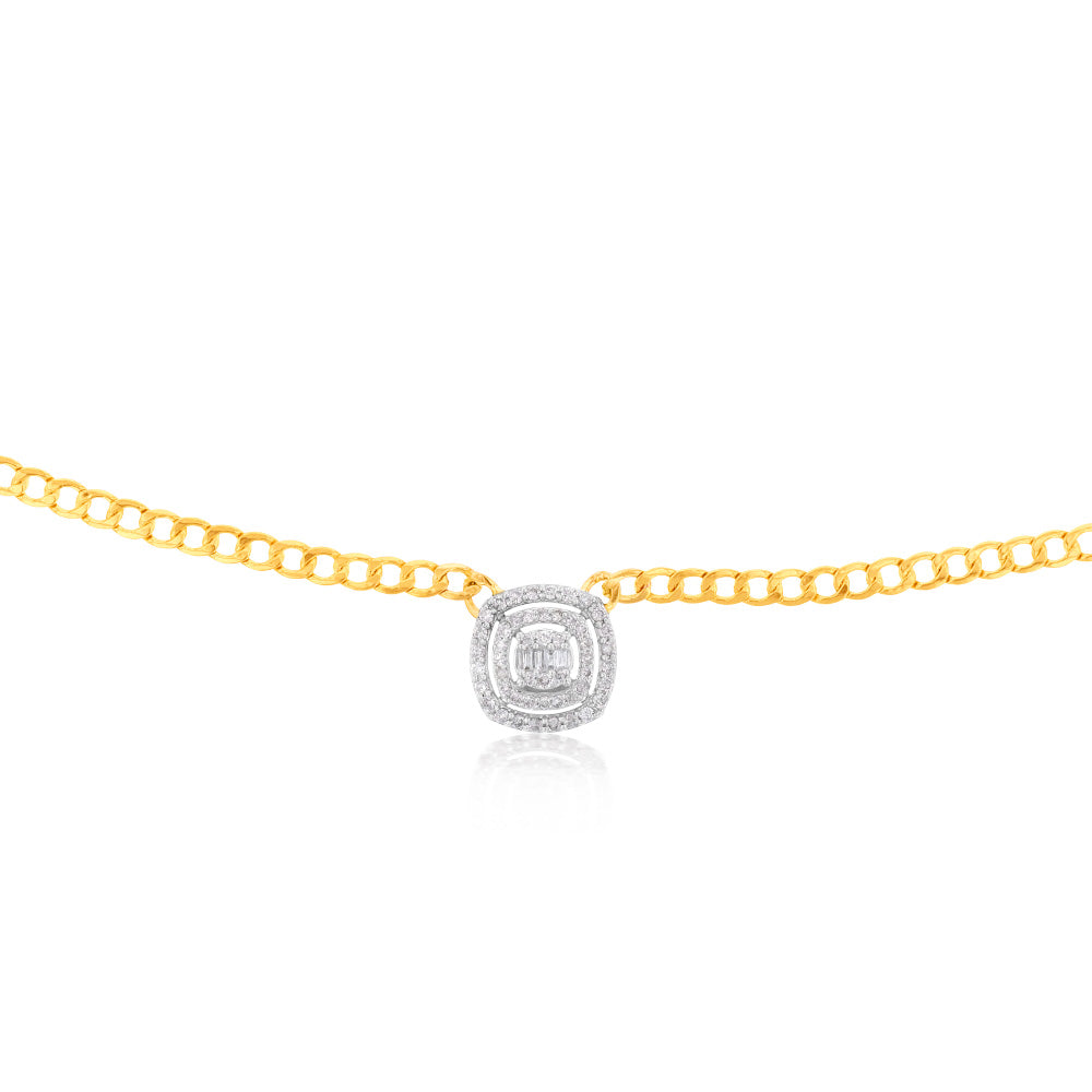 14ct Yellow Gold 1/2 Carat Diamond Pendant Necklace - 45cm Chain for Women - Elegant Jewelry Gift for Anniversary, Valentine's Day & Special Occasions