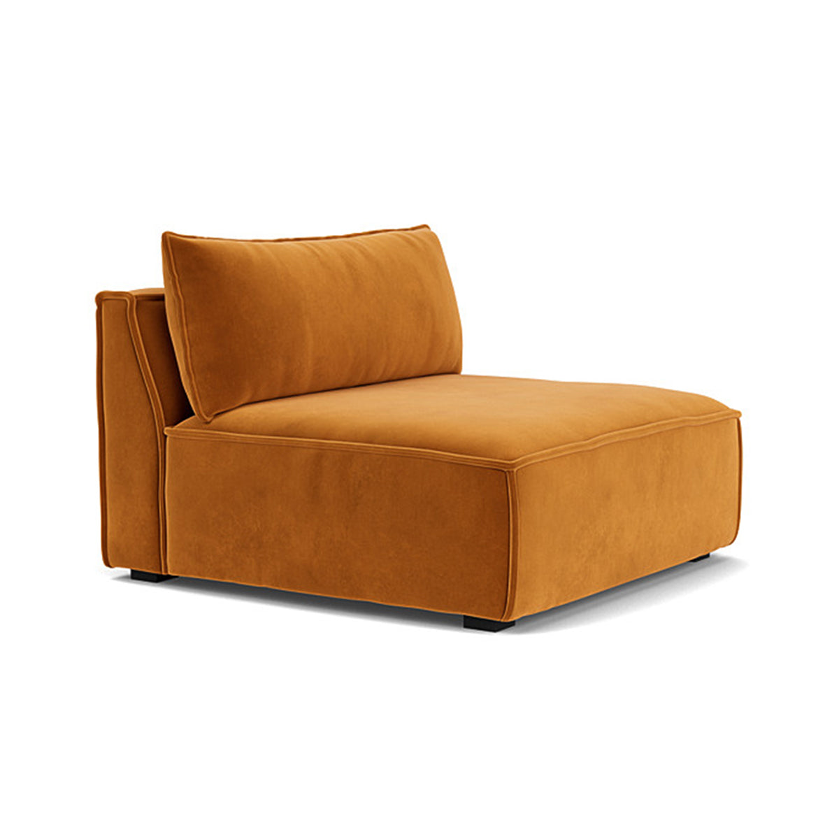 Daphne Velvet 1 Seater Modular Sofa (Armless) - Modern Living Room Furniture for Small Spaces & Apartments