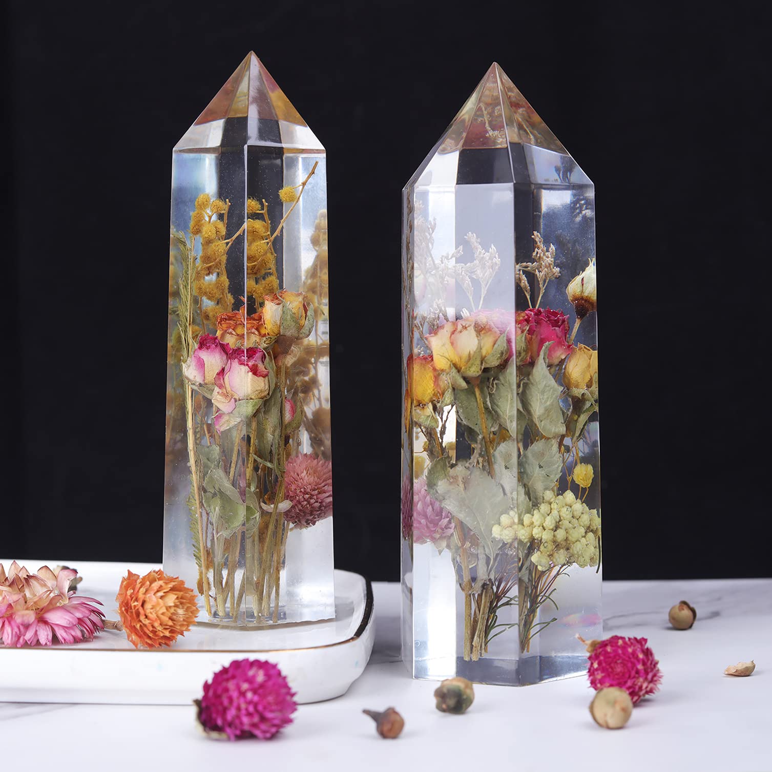 Premium LET'S RESIN Crystal Tower Silicone Molds Set - 3 Sizes Large Epoxy Resin Molds for DIY Flower Preservation, Faux Quartz Healing Crystals, Home Decor - Perfect for Wedding Centerpieces, Spa Decorations & Spiritual Healing Spaces