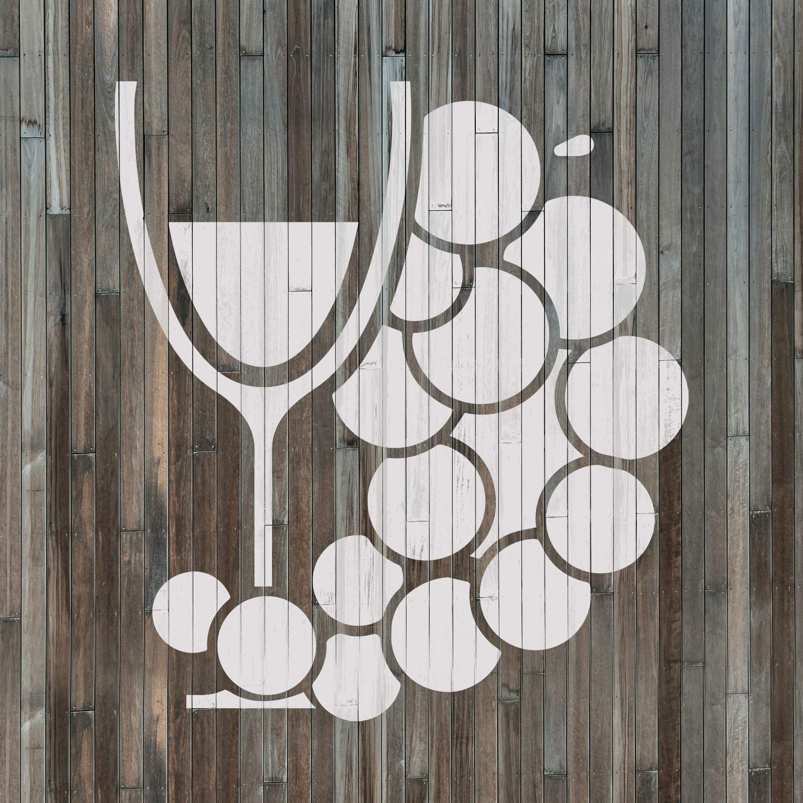 Wine Glass Stencil for Kitchen Decor & Food Art - DIY Wall Painting