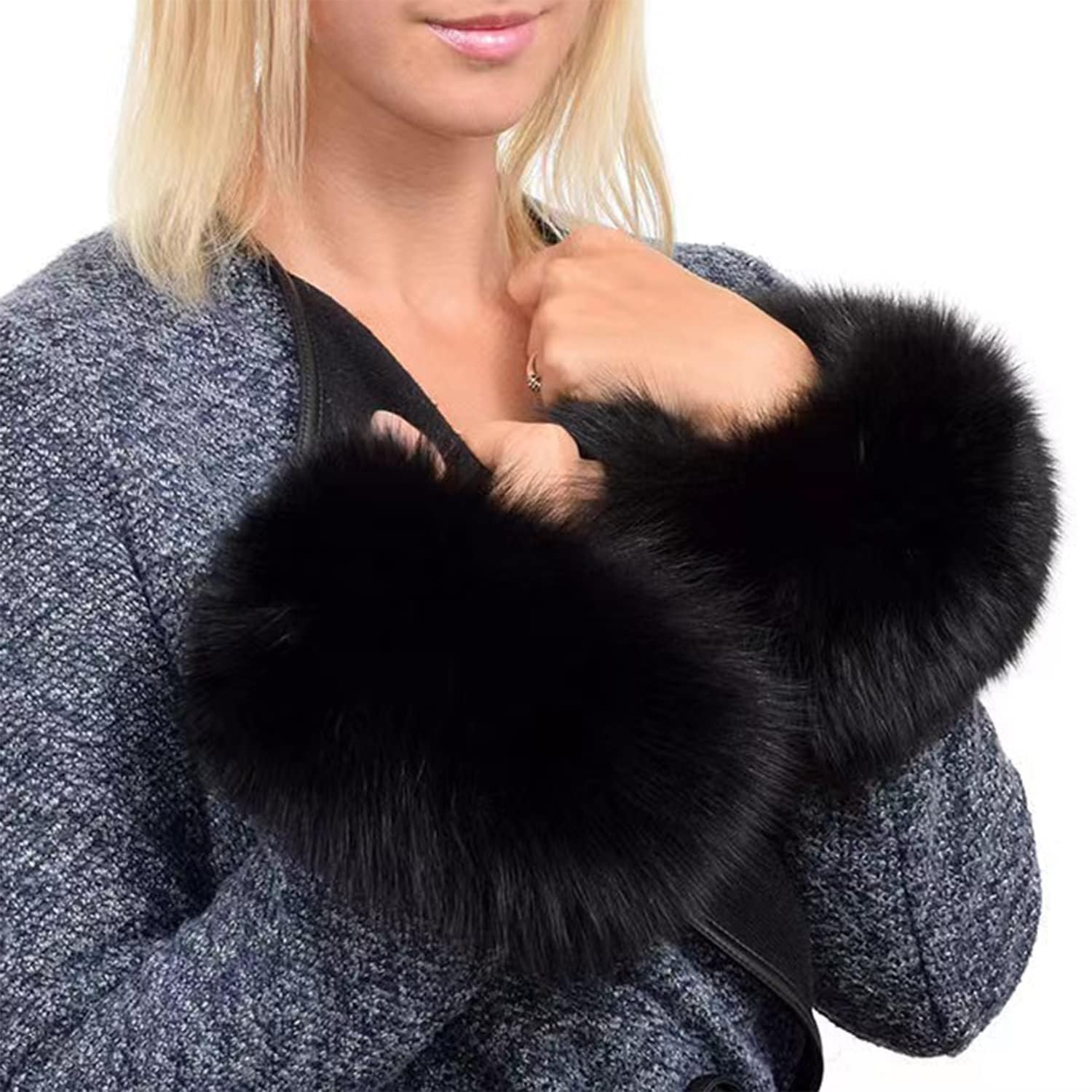 Faux Fur Arm & Leg Warmers for Women - Cozy Furry Wrist Cuffs & Halloween Costume Accessories | Perfect for Winter Fashion, Cosplay & Party Outfits