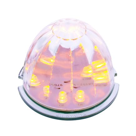 United Pacific 39733B 17 LED Truck Cab Light - Dual Function Watermelon Amber LED with Clear Lens for Heavy Duty Trucks & Off-Road Vehicles | Perfect for Night Driving & Emergency Lighting