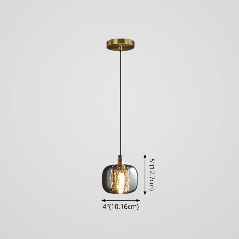 Modern Mini Crystal Pendant Light with Antique Brass Finish - 1 Light Ceiling Fixture for Living Room, Bar, Coffee Shop & Dining Room | Elegant Lighting for Home & Commercial Spaces