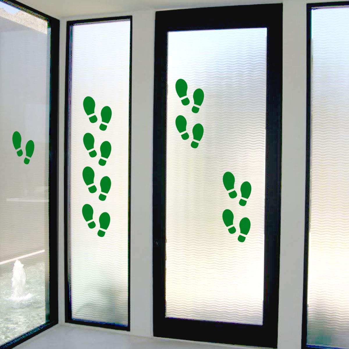 40-Piece Green Kids Footprint Stickers - Non-Slip Floor & Wall Decals for Stairs, Direction Guides - Perfect for St. Patrick's Day Decor & Child Safety (20 Pairs)