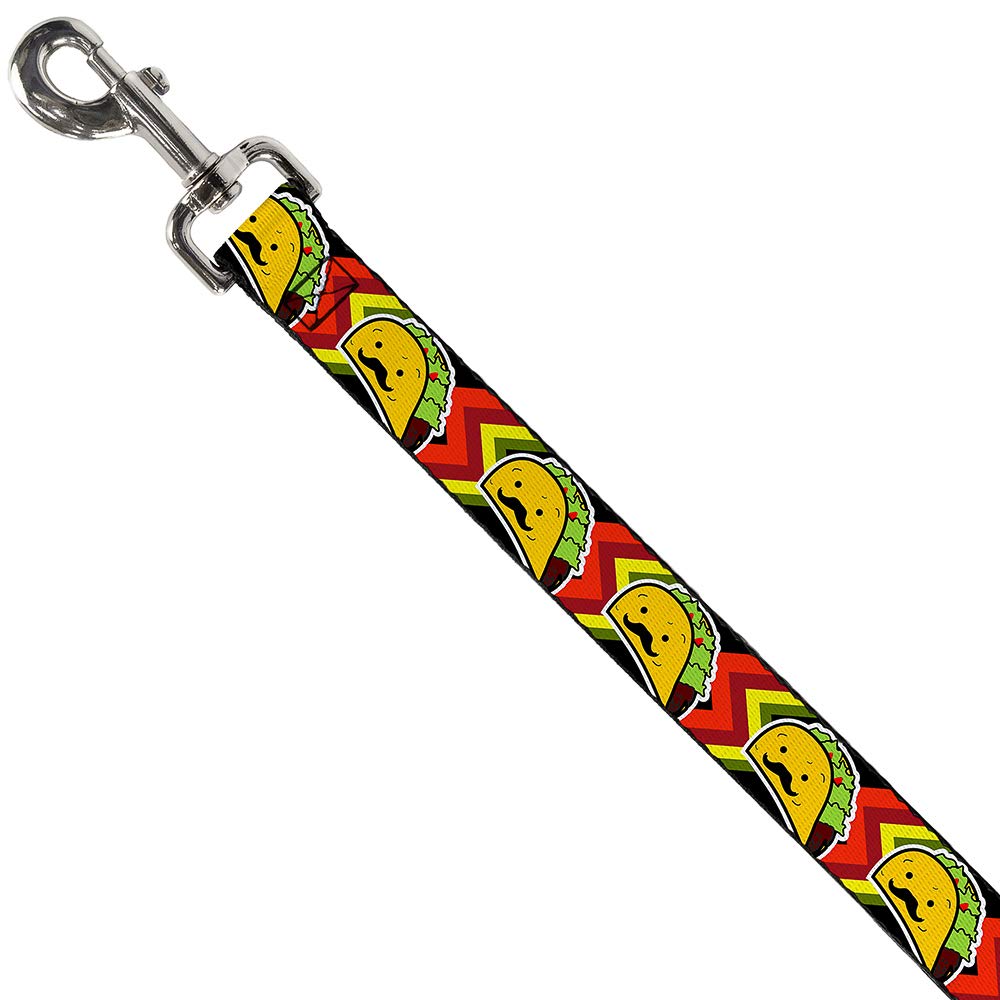 Durable 6FT Taco Man Pet Leash - 1 Inch Wide Adjustable Dog Leash for Small Medium Dogs - Perfect for Walking, Hiking & Outdoor Adventures