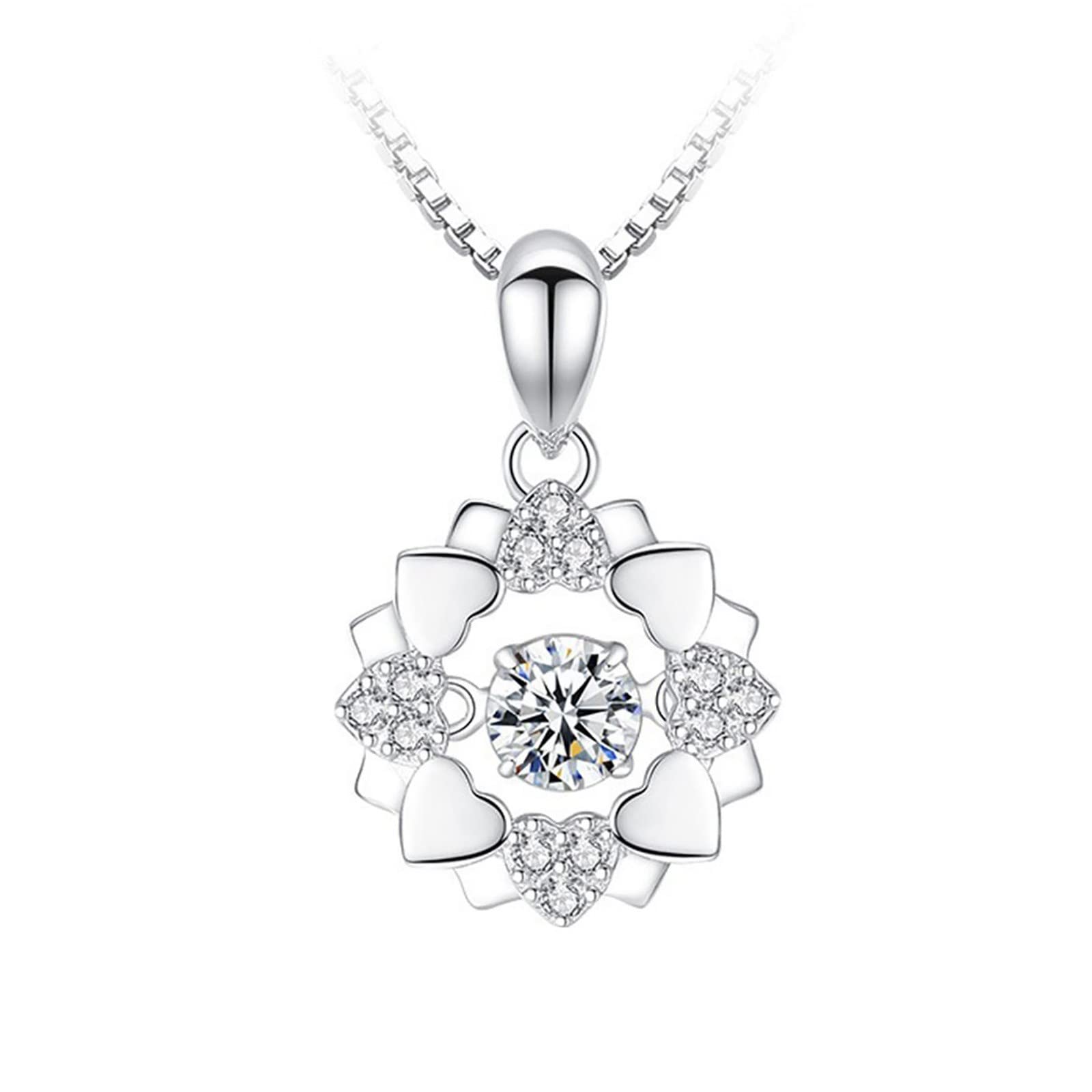 BBZUI Heart Zircon Chain Necklace - Elegant Clavicle Pendant with Diamond Accents for Women & Men | Perfect for Valentine's Day, Anniversary Gifts & Romantic Occasions