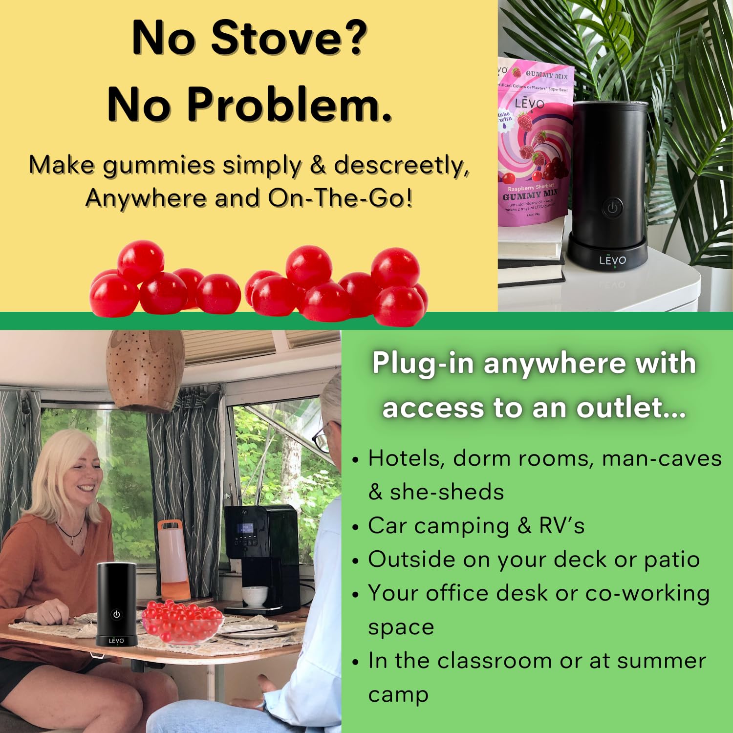 LĒVO Gummy Candy Maker Machine - Hands-Free Infused Edible Mixer for DIY Herb Gummies - Make Potent THC & CBD Gummy Candies at Home - Perfect for Homemade Edibles, Parties & Gift Giving