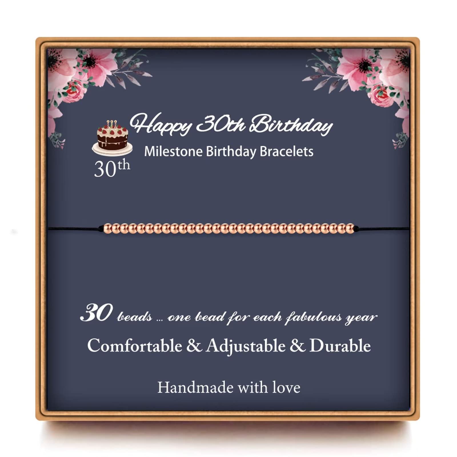 30th 40th 50th 60th Birthday Bracelet for Women - Elegant Jewelry Gift for Mom, Aunt, Grandma - Perfect for Birthday Celebrations & Special Occasions