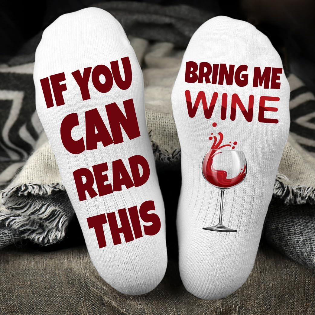 Funky Novelty Socks for Women - Cute Wine Themed Gift for Mom, Grandma & Friends | Valentine's Day, Birthday & Retirement Presents | Perfect for Wine Lovers, Gift Exchanges & Casual Wear