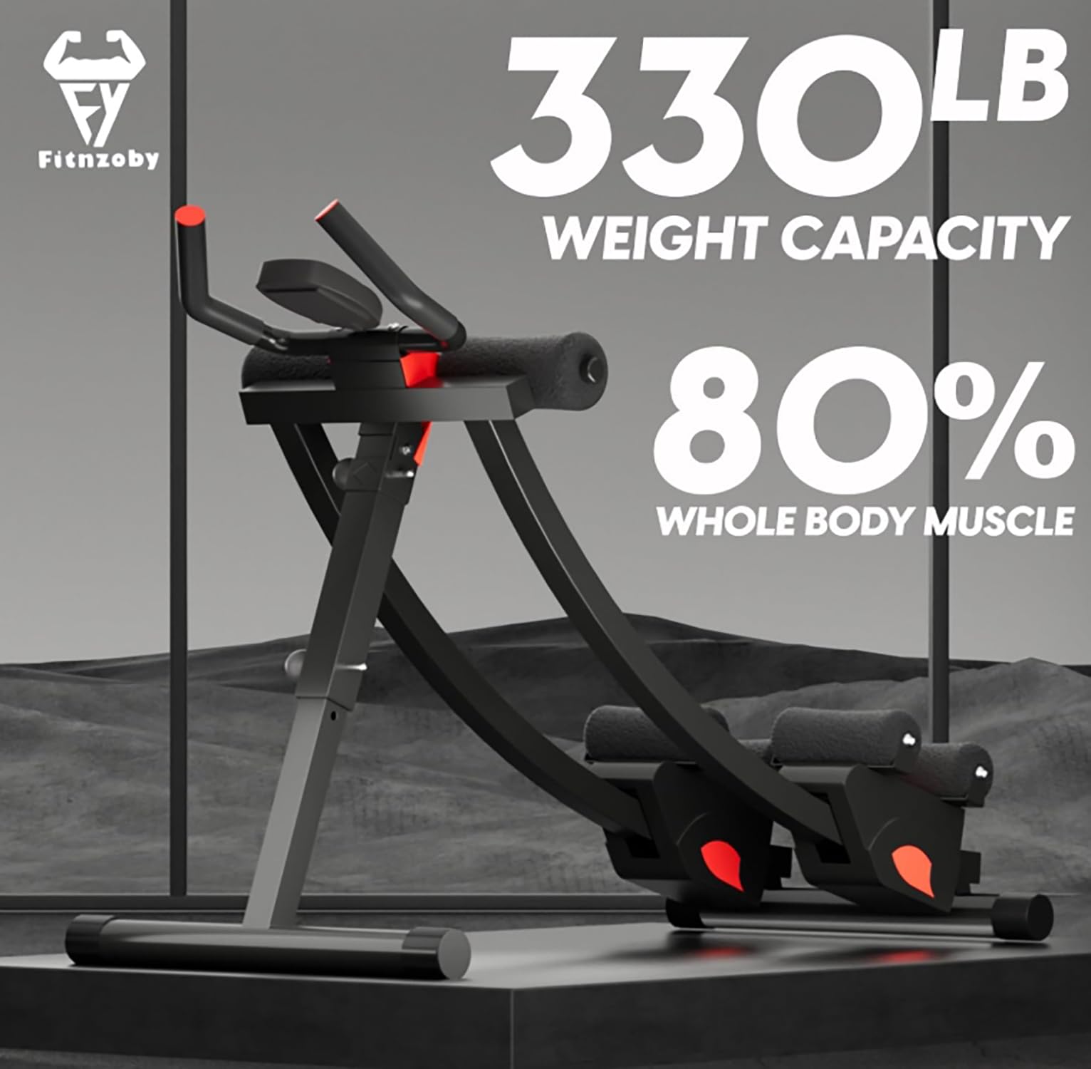 Adjustable Abdominal Trainer Machine - Core Strength Workout Equipment for Home & Gym | Foldable Ab Cruncher for Men & Women | Perfect for Home Fitness, Office Exercise & Full-Body Training