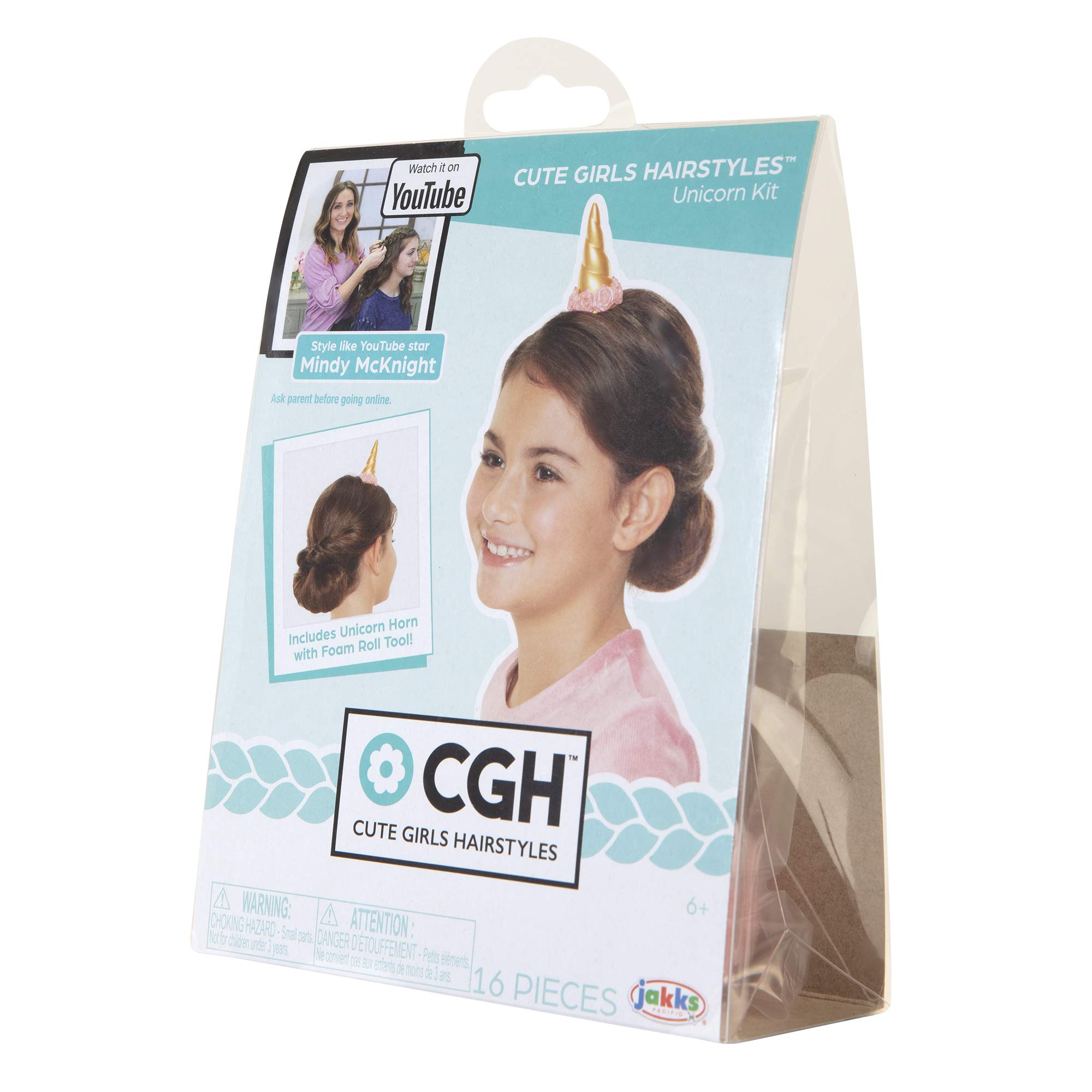 Unicorn Hair Kit with Bun Maker & Foam Roll Tool - Cute Girls Hairstyles Accessories for Party, School & Special Occasions