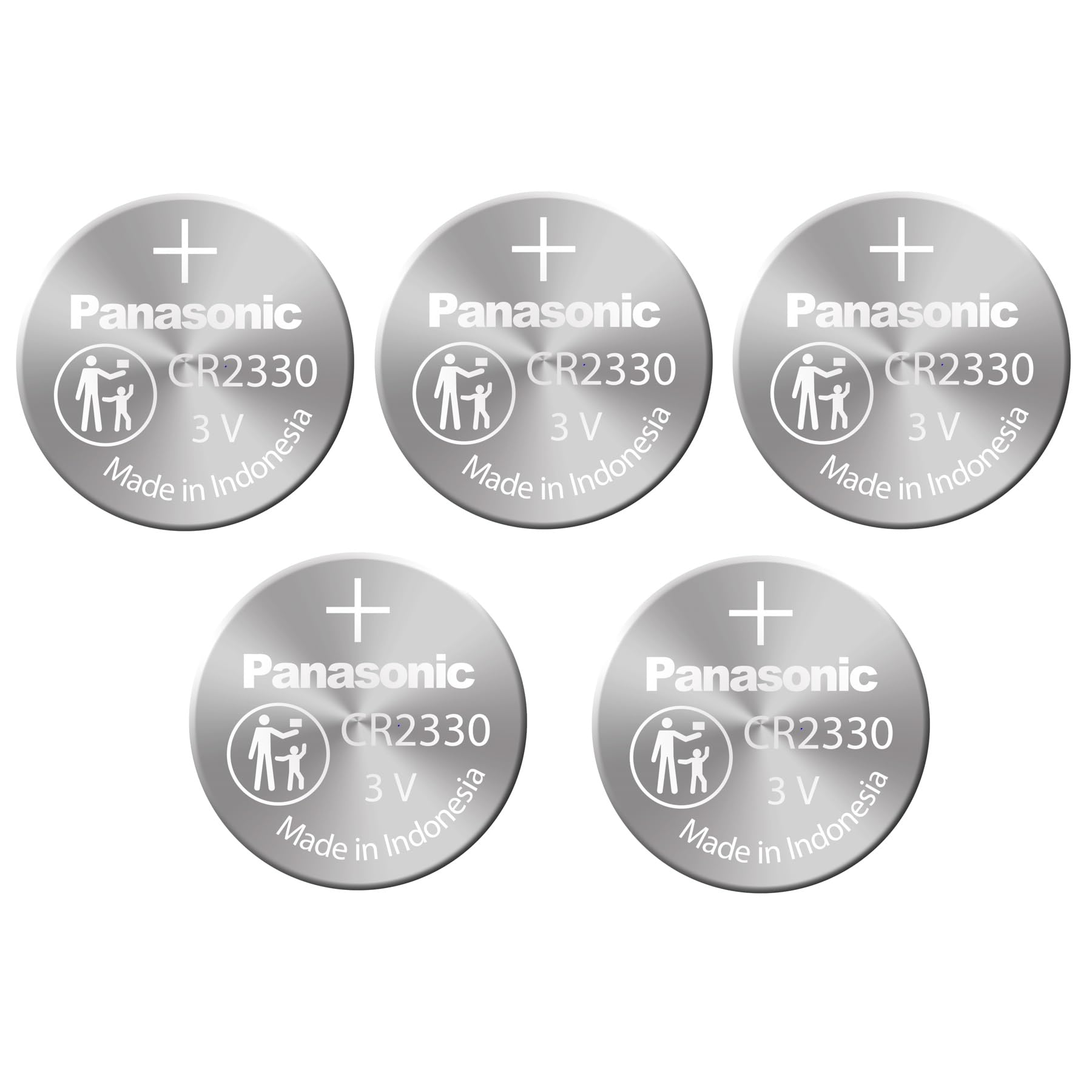 Panasonic CR2330 3V Lithium Battery - 5 Pack of Long-Lasting Single Use Coin Cell Batteries for Watches, Calculators, Key Fobs & Medical Devices - Reliable Power Solution