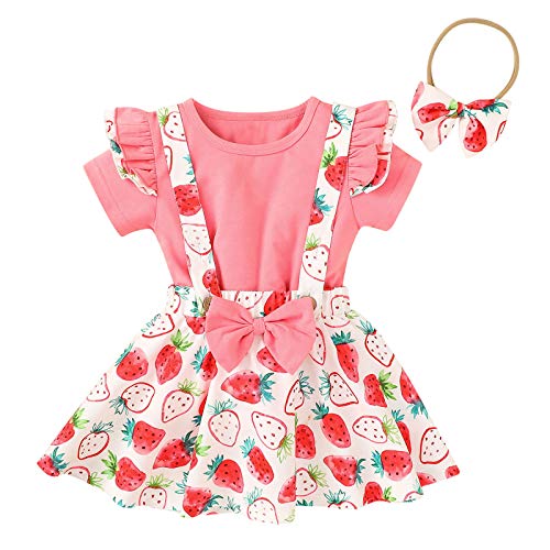 3PCS Baby Girl Clothes Set - Cute Fruit Print Skirts & Matching Outfits | Perfect Gift for Toddlers & Birthday Presents | Playtime, Parties & Photo Shoots