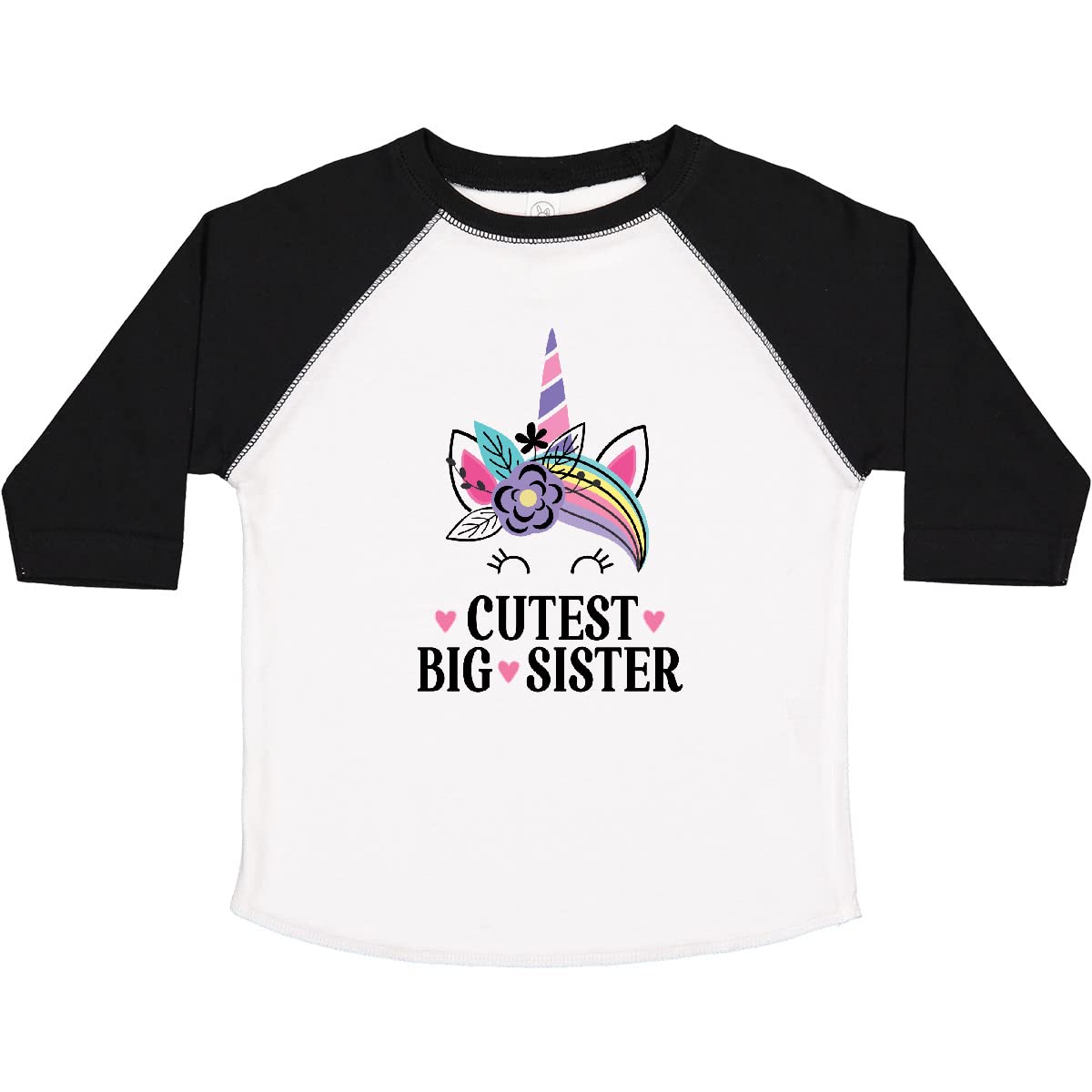 Inktastic Cutest Big Sister Unicorn Toddler T-Shirt - Adorable Unicorn Graphic Tee for Toddler Girls - Perfect for Sibling Matching Outfits, Birthday Gifts & Family Photos